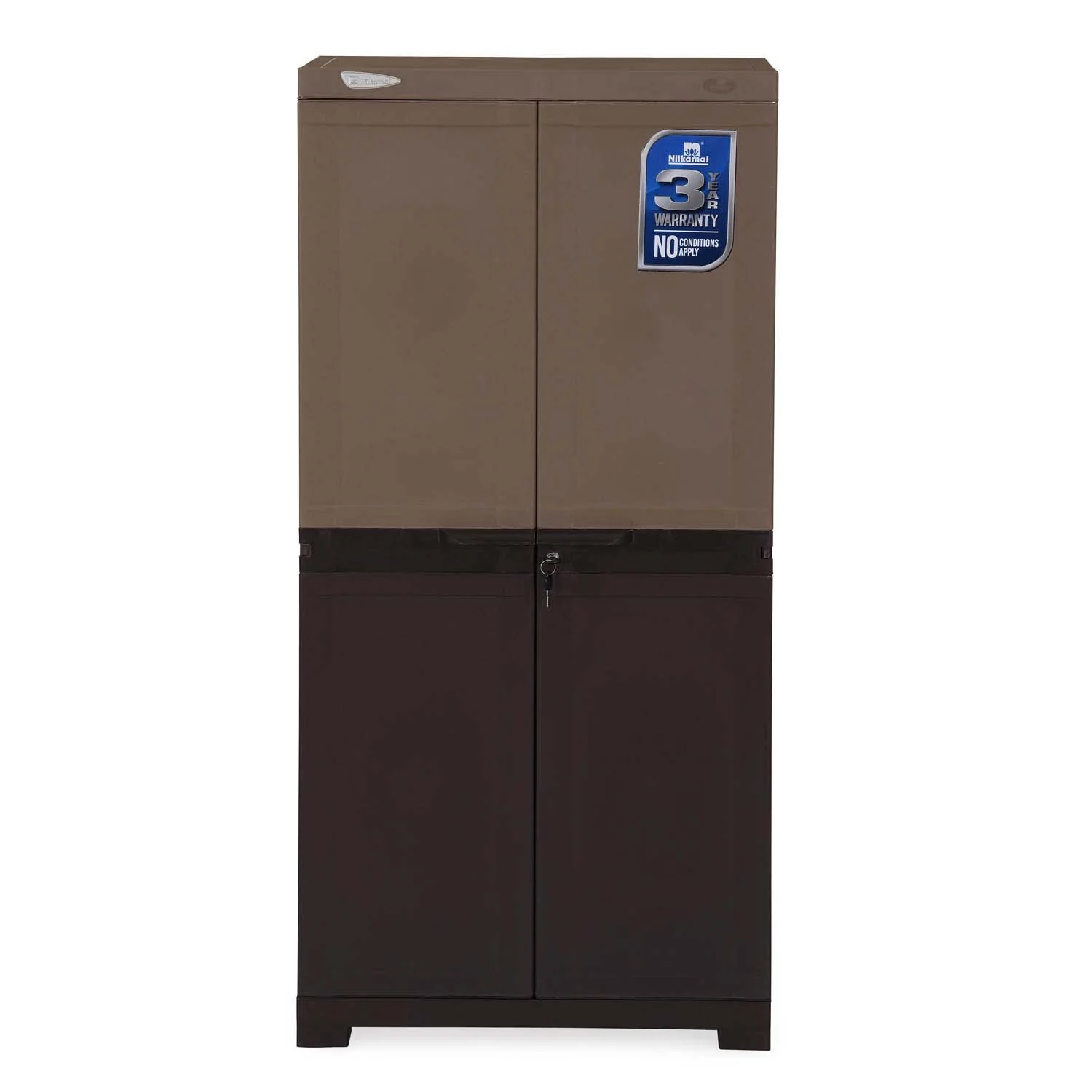 Nilkamal Freedom (FMSC18D) Plastic Shoe Cabinet (Rattan Dark Beige & Weather Brown) - Image 2