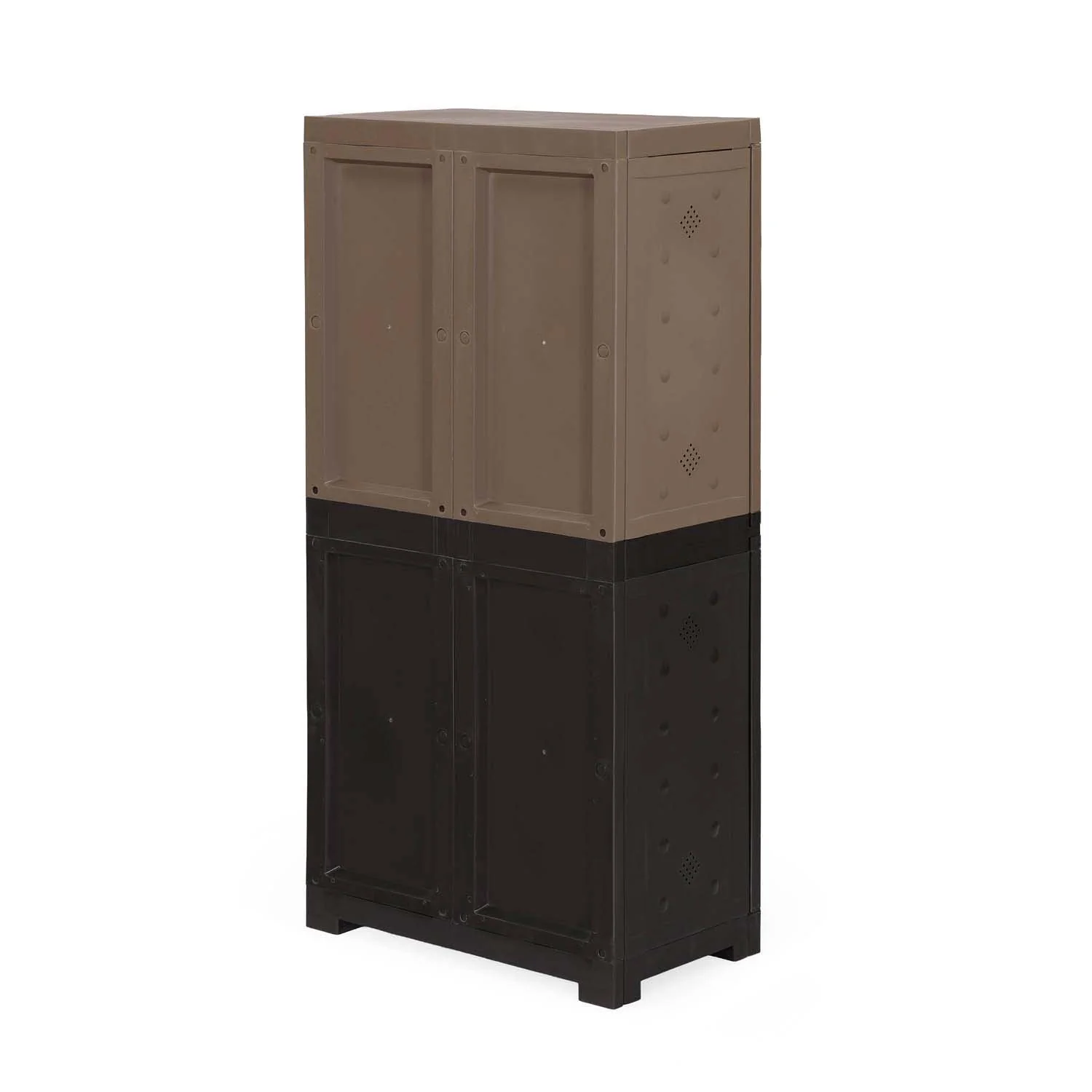 Nilkamal Freedom (FMSC18D) Plastic Shoe Cabinet (Rattan Dark Beige & Weather Brown) - Image 8