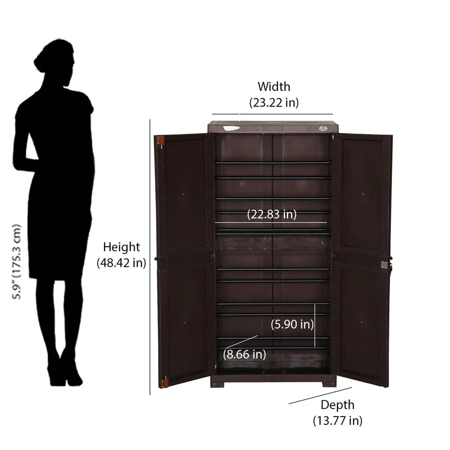 Nilkamal Freedom Large 18 (FMSC18) Shoe Rack Plastic Cabinet (Weather Brown) - Image 11