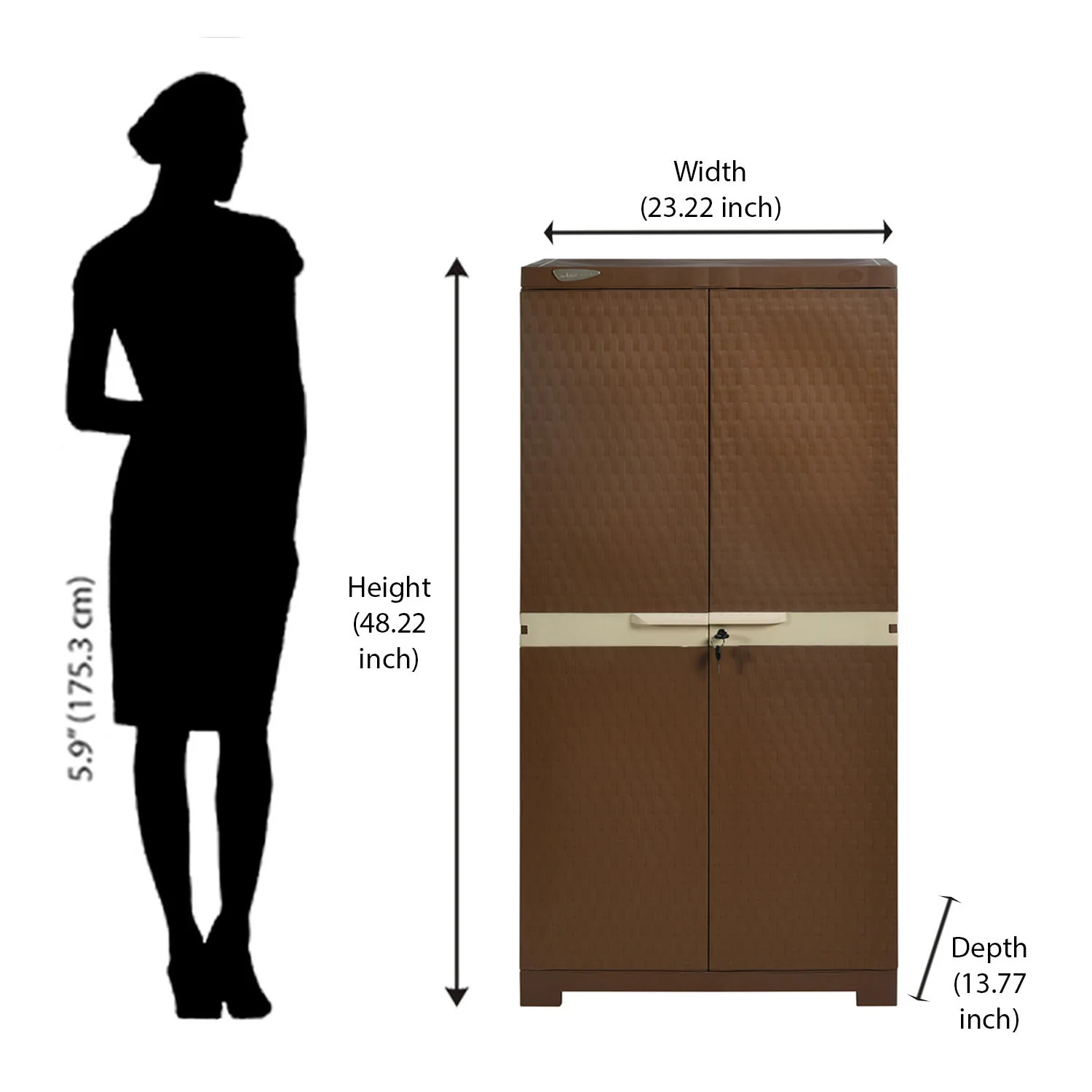 Nilkamal Freedom Mini Medium Cabinet (FMM) (Rust Brown / New Cream) - Image 9