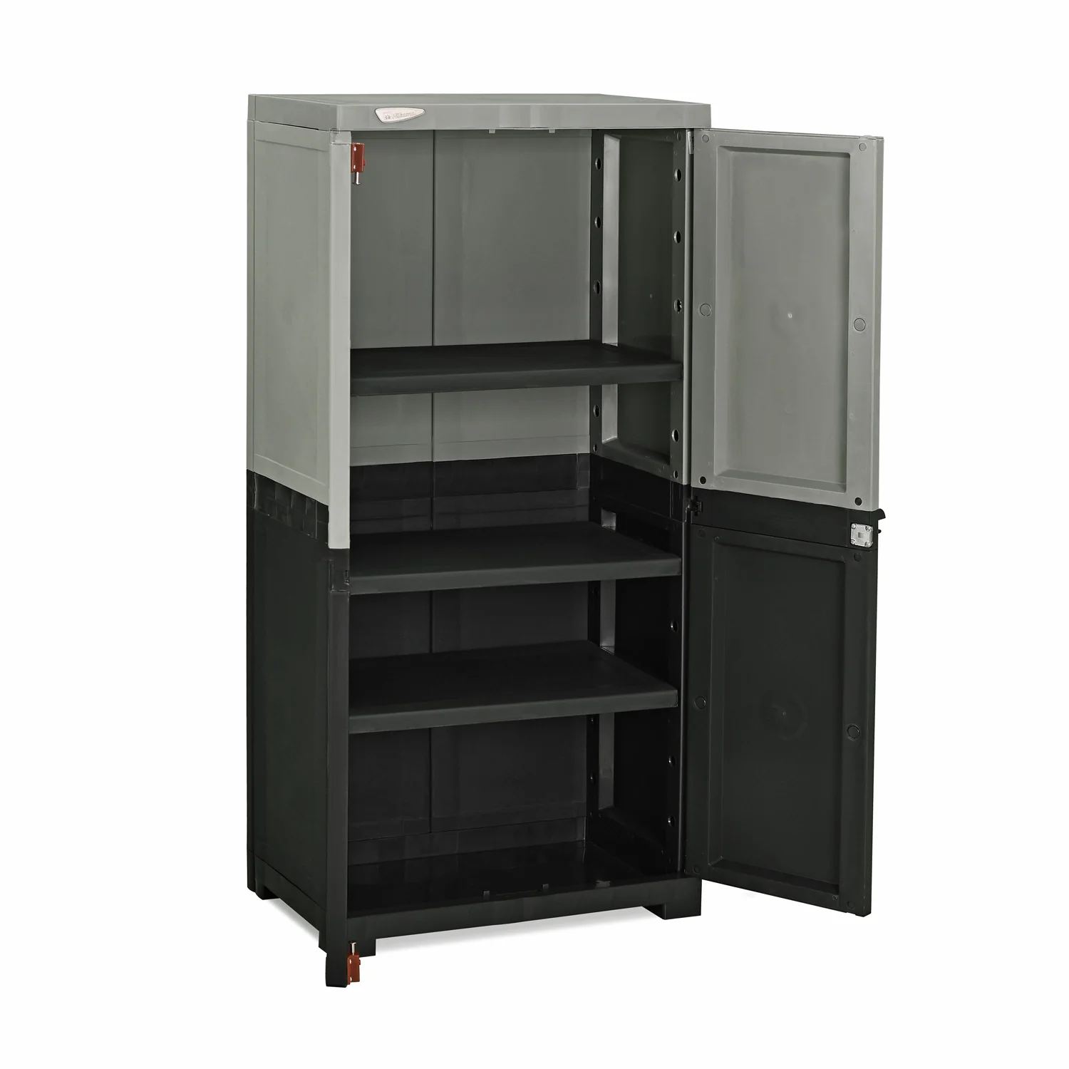 Nilkamal Freedom Mini Medium (FMM Duet) Plastic Storage Cabinet (Haze Grey/Charcoal Grey) - Image 4