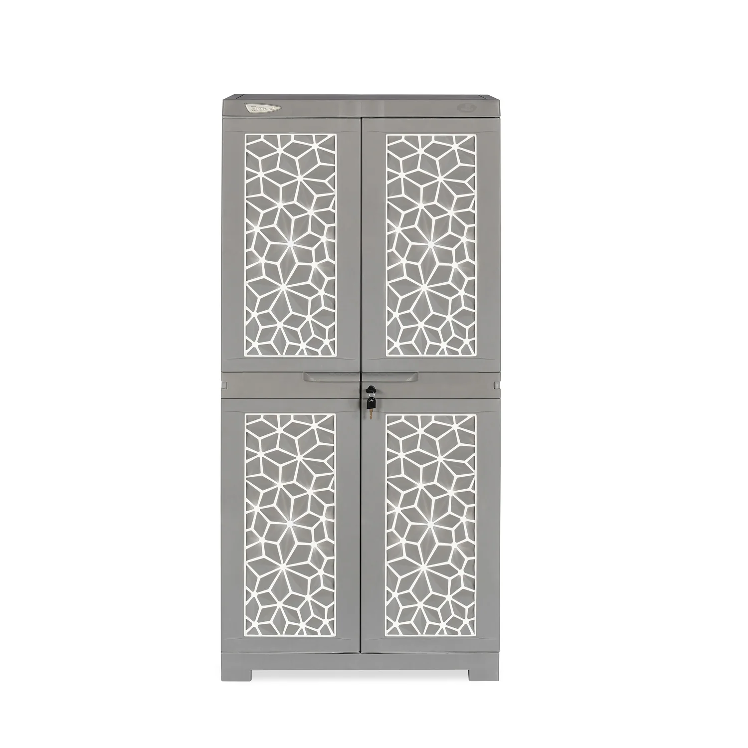 Nilkamal Freedom Mini Medium (FMM) Star Plastic Storage Cabinet (Haze Grey & Milky White) - Image 2