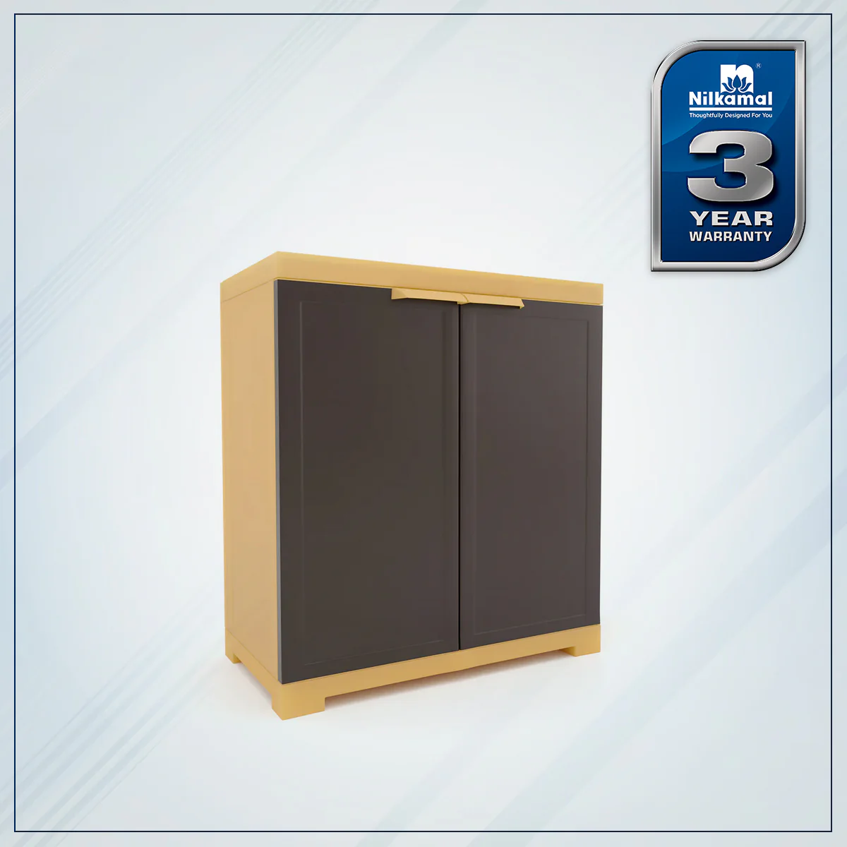 Nilkamal Freedom Mini Small (FMS) Plastic Storage Cabinet/Bookshelf (Weathered Brown / Biscuit) - Image 4