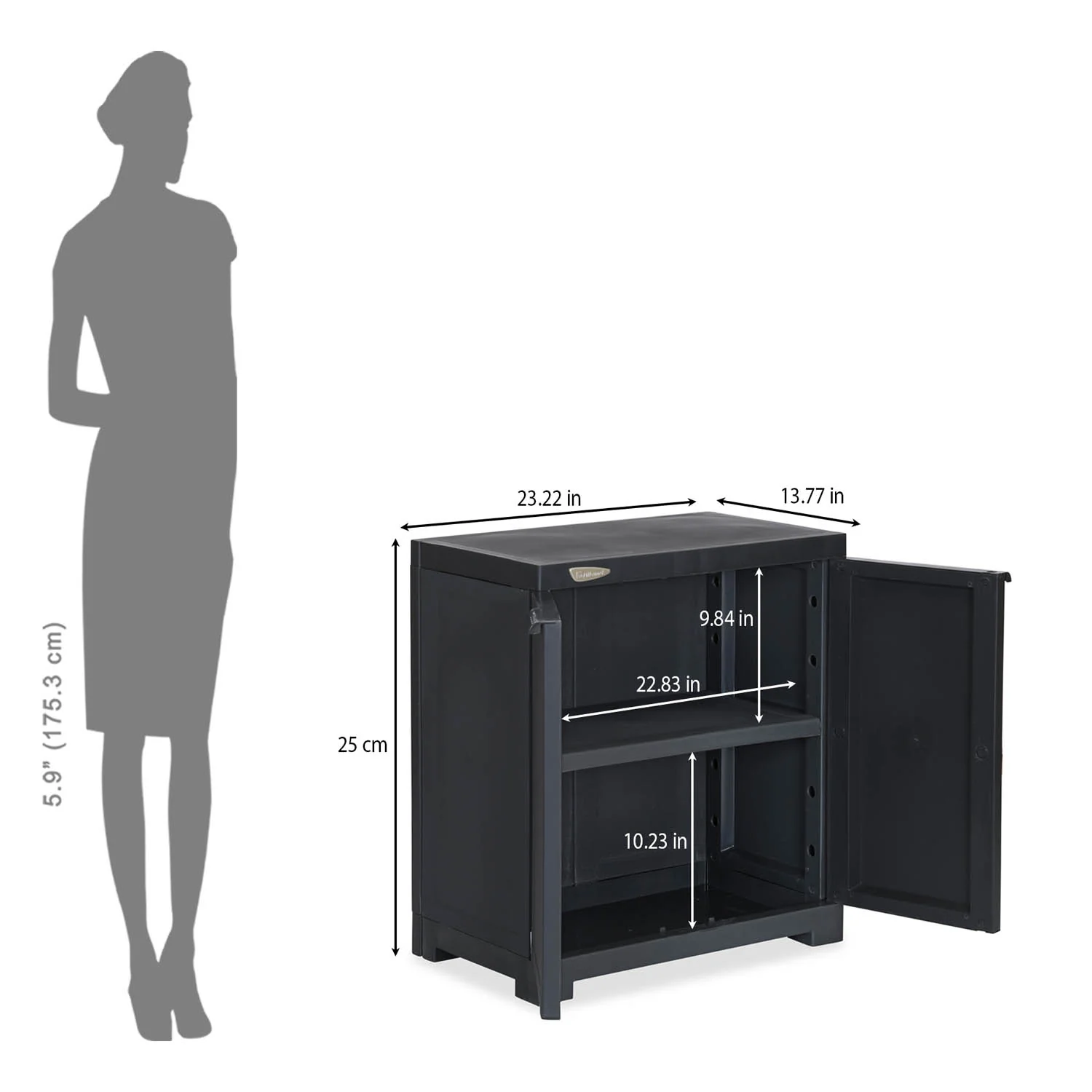 Nilkamal Freedom Small (FMS) Plastic Storage Cabinet (Charcoal Grey) - Image 11