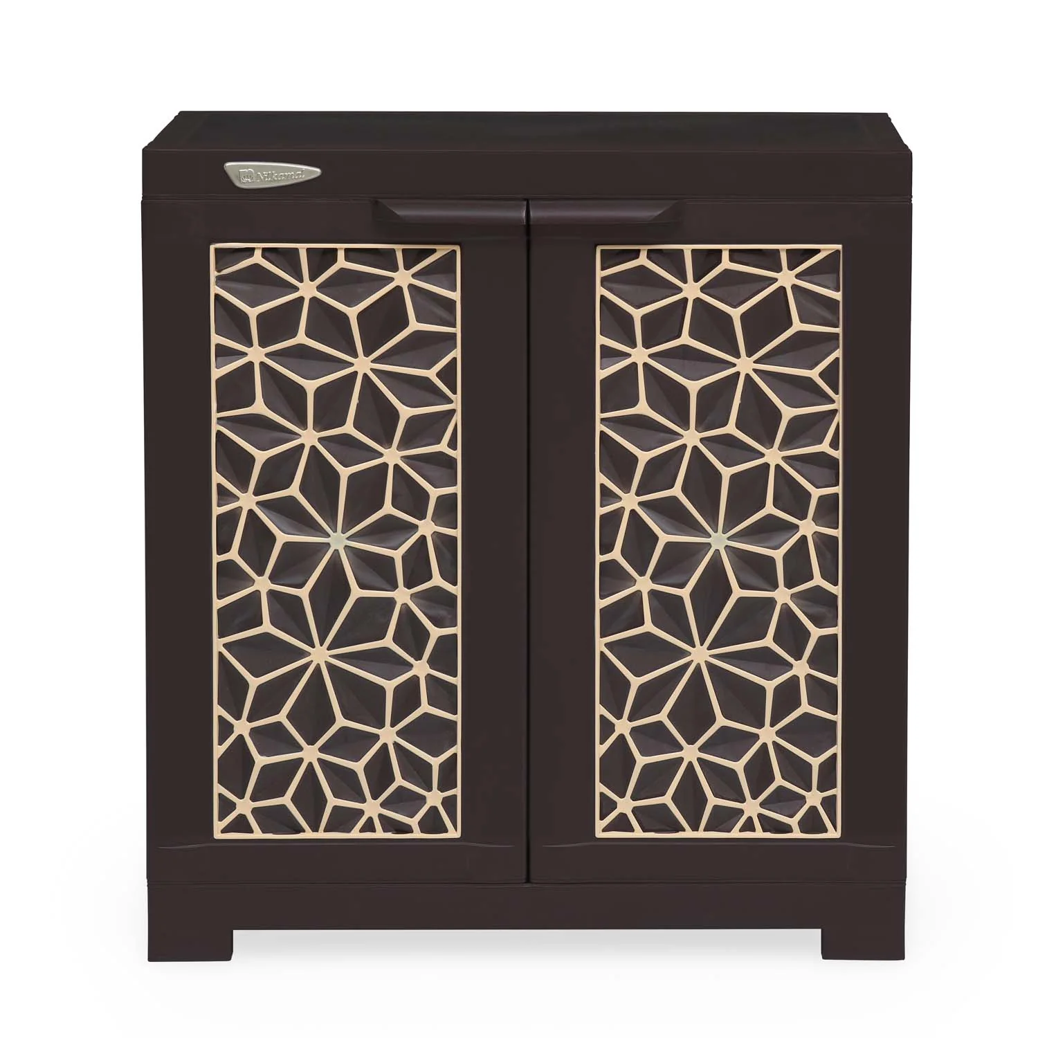 Nilkamal Freedom Star (FMSC09STR) Plastic Shoe Cabinet (Weather Brown & Biscuit) - Image 2