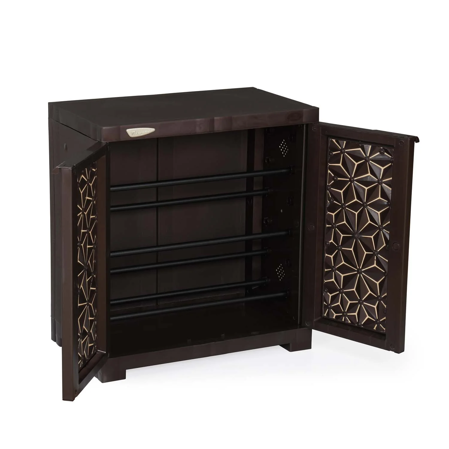 Nilkamal Freedom Star (FMSC09STR) Plastic Shoe Cabinet (Weather Brown & Biscuit) - Image 3