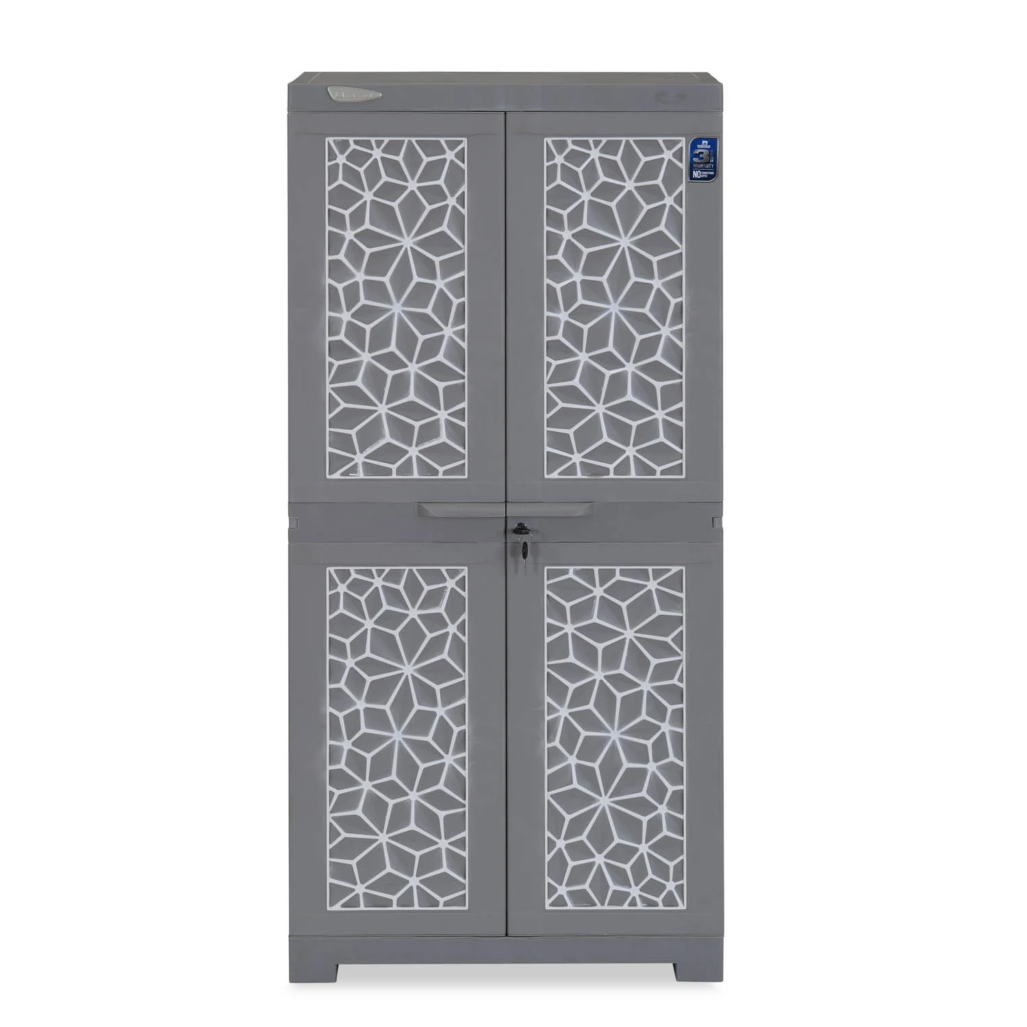 Nilkamal Freedom Star (FMSC18STR) Plastic Shoe Cabinet (Haze Grey & Milky White) - Image 2