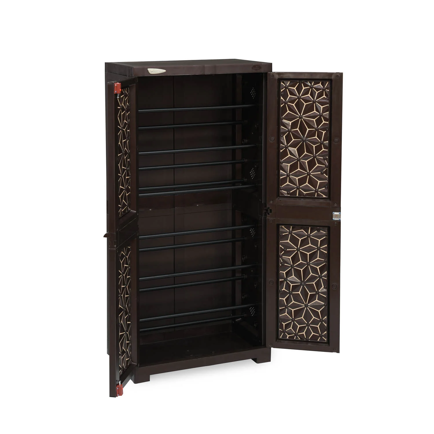 Nilkamal Freedom Star (FMSC18STR) Plastic Shoe Cabinet (Weather Brown & Biscuit) - Image 3