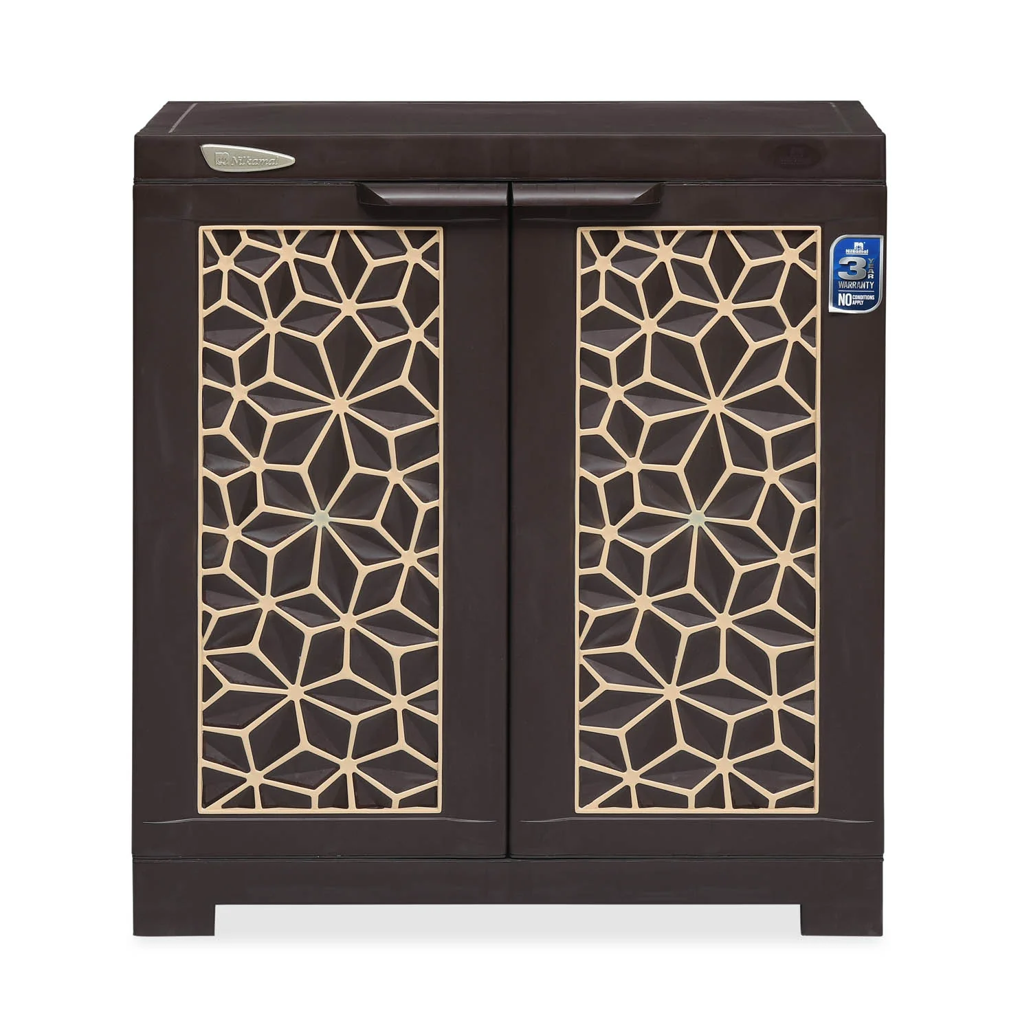 Nilkamal Freedom Star Small (FMSSTAR) Plastic Storage Cabinet (Weather Brown & Biscuit) - Image 2
