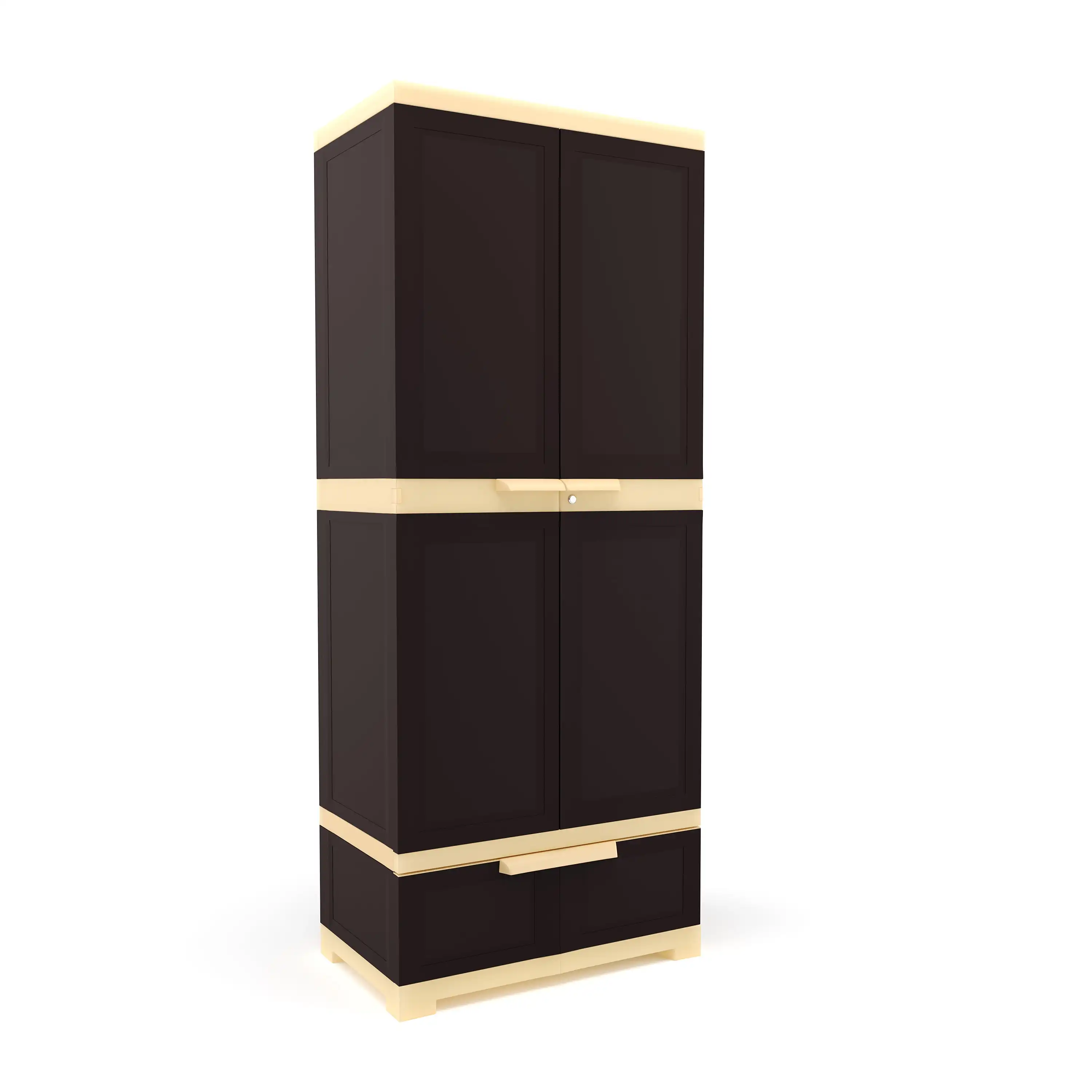 Nilkamal Freedom FMDR 1B Plastic Storage Cabinet with 1 Drawer (Weathered Brown / Biscuit) - Image 4