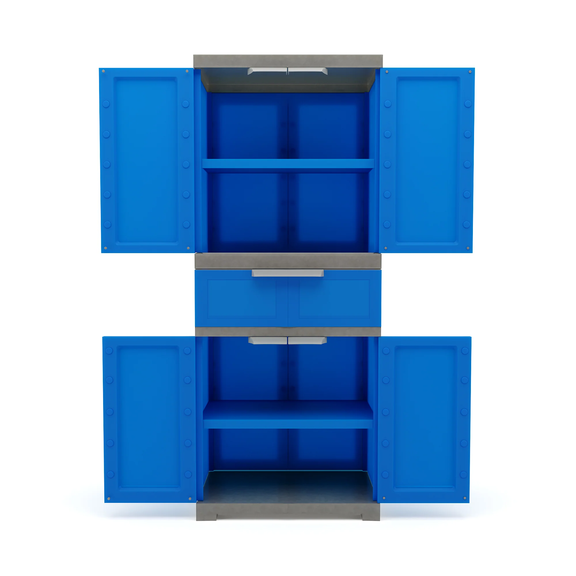 Nilkamal Freedom FMDR 1C Plastic Storage Cabinet with 1 Drawer (Deep Blue & Grey) - Image 5