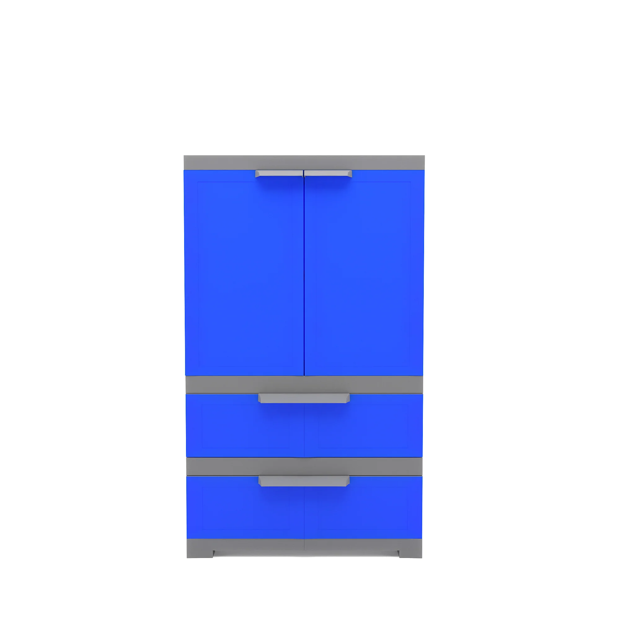 Nilkamal Freedom FMDR 2B Plastic Storage Cabinet with 2 Drawer (Deep Blue / Grey) - Image 3