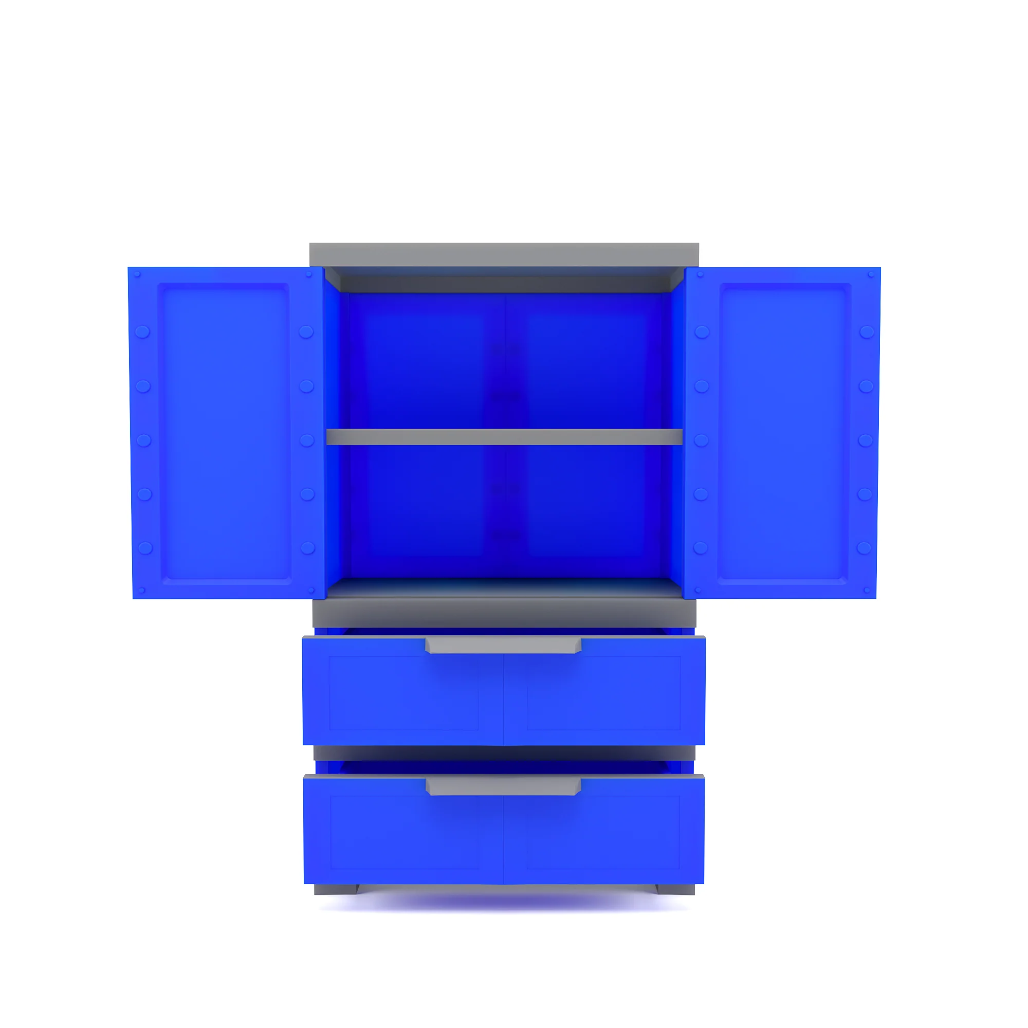 Nilkamal Freedom FMDR 2B Plastic Storage Cabinet with 2 Drawer (Deep Blue / Grey) - Image 5