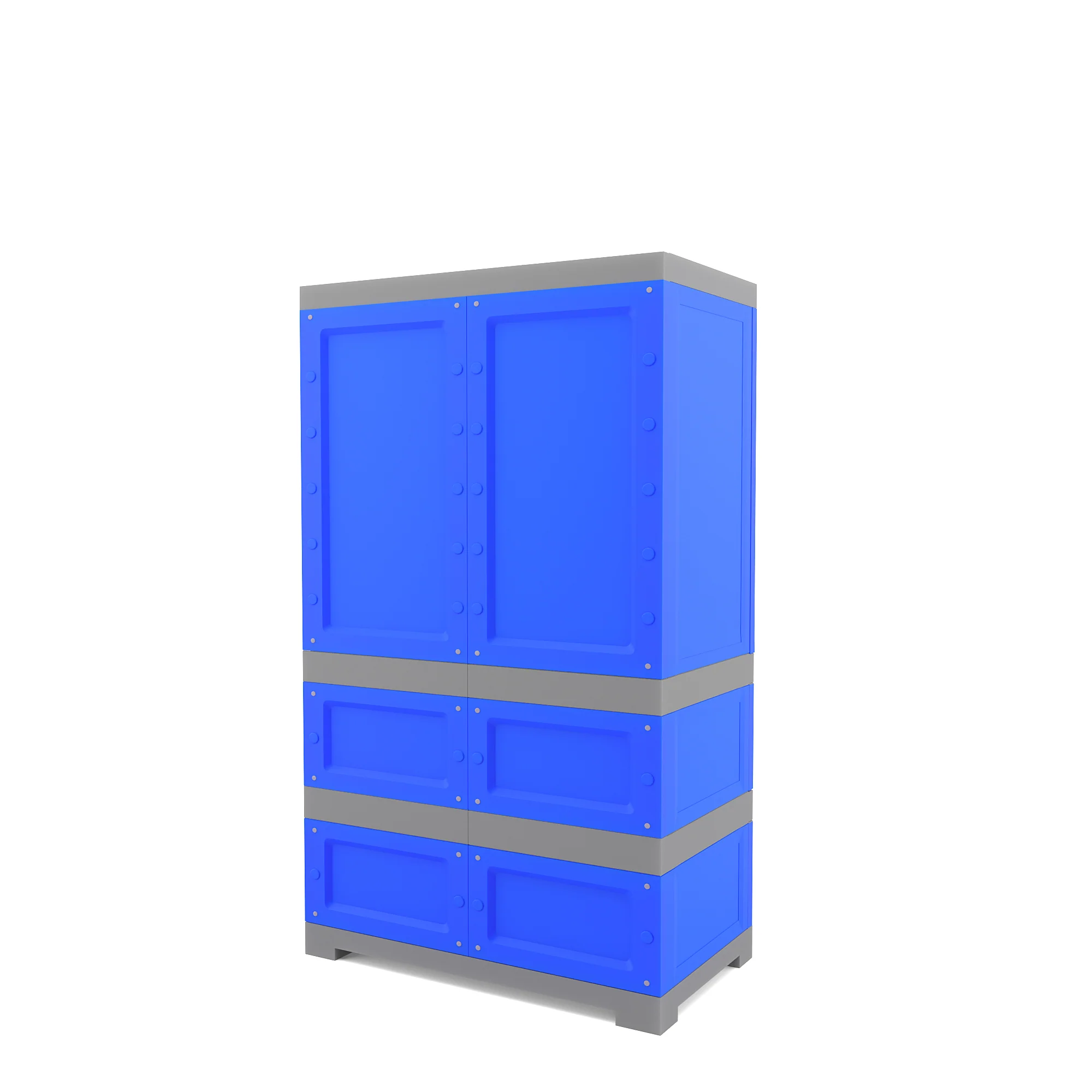 Nilkamal Freedom FMDR 2B Plastic Storage Cabinet with 2 Drawer (Deep Blue / Grey) - Image 6