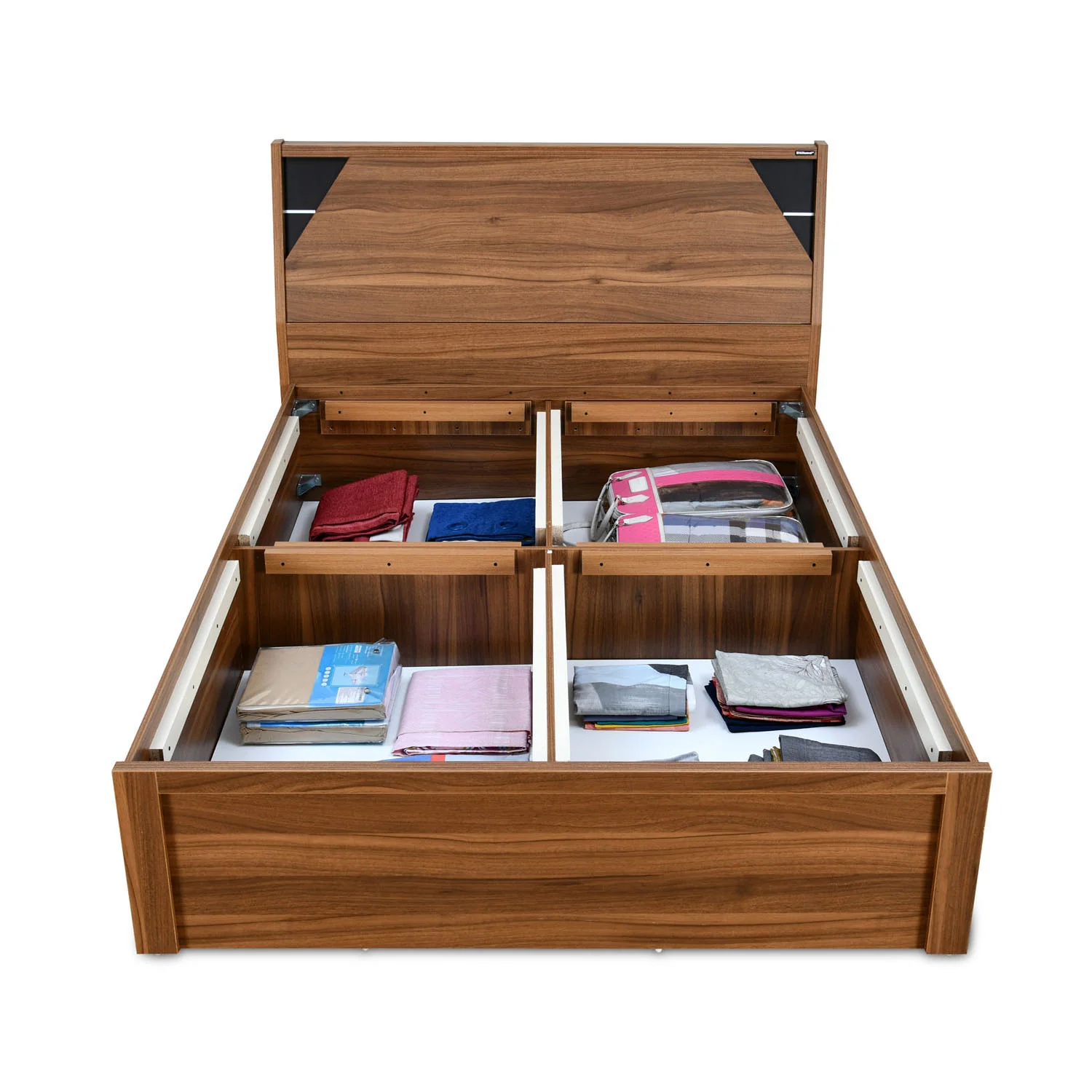Nilkamal Fremont Engineered Wood King Box Bed (Walnut / Wenge) - Image 11