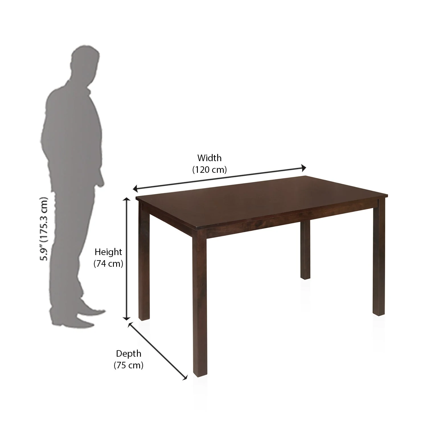 Nilkamal Gem Four Seater Dining Table (Cappuccino) - Image 9