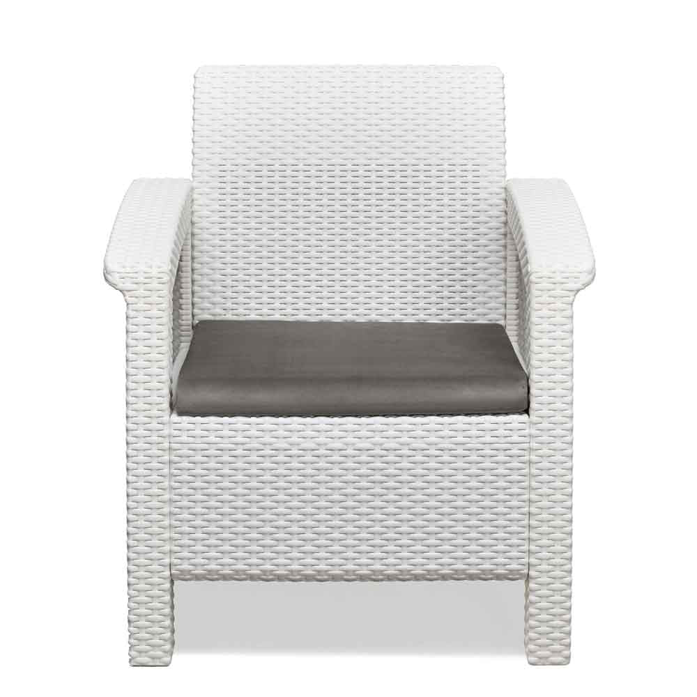 Nilkamal Goa Plastic 1 Seater Sofa with Cushion (Milky White and Grey) - Image 4