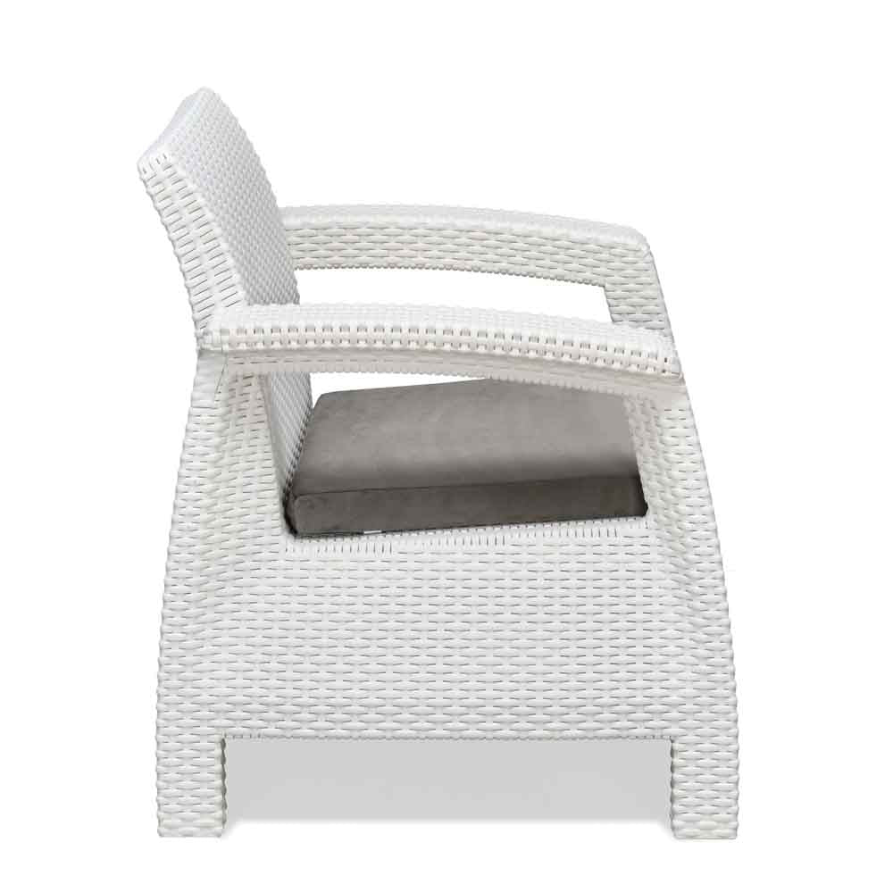 Nilkamal Goa Plastic 1 Seater Sofa with Cushion (Milky White and Grey) - Image 6