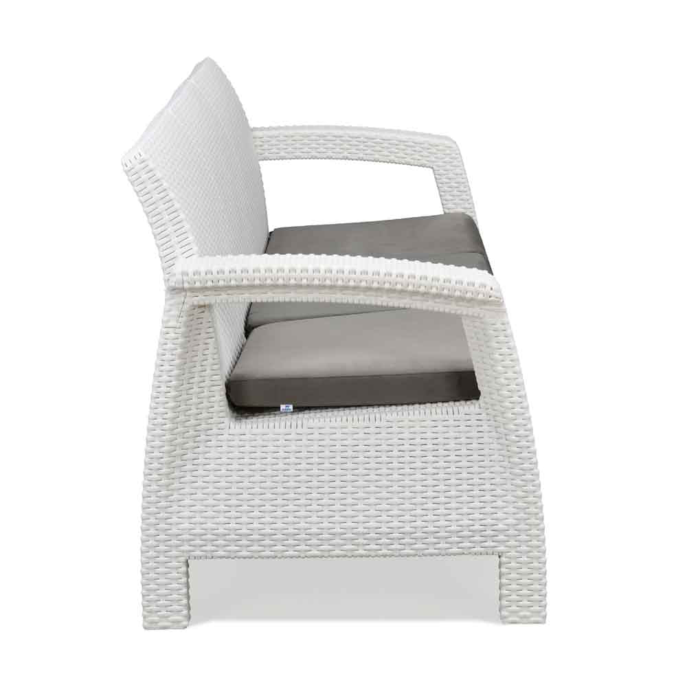 Nilkamal Goa Plastic 3 Seater Sofa with Cushion (Milky White and Grey) - Image 6