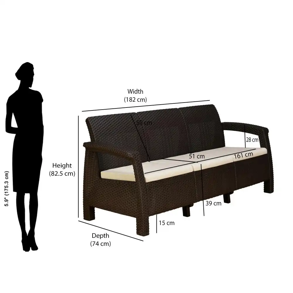 Nilkamal Goa Sofa Set with Cushion (3 Seater) - Image 7