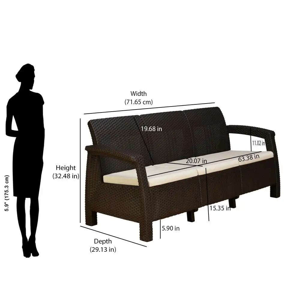 Nilkamal Goa Sofa Set with Cushion (3 Seater) - Image 8