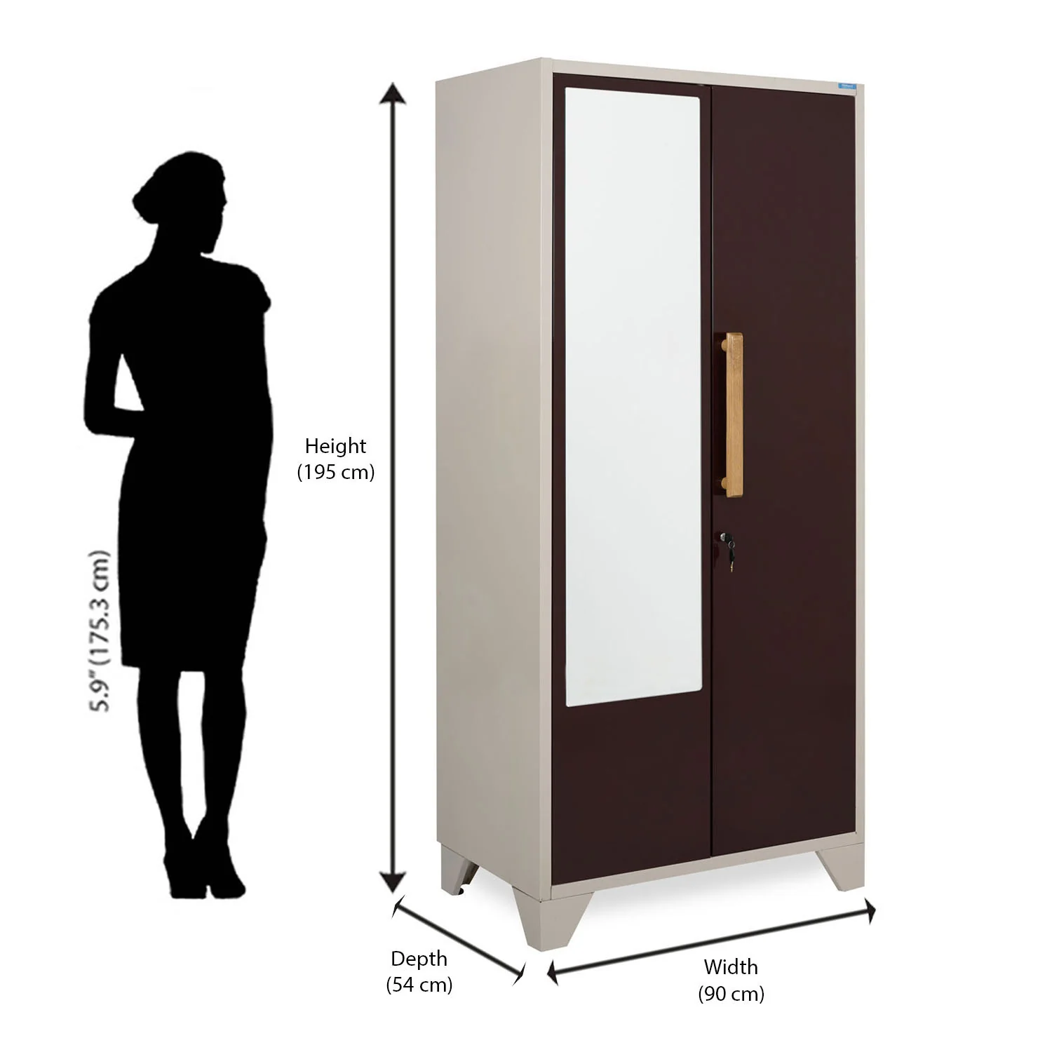 Nilkamal Grace Home Mirror Storage (Brown / Ivory) - Image 13