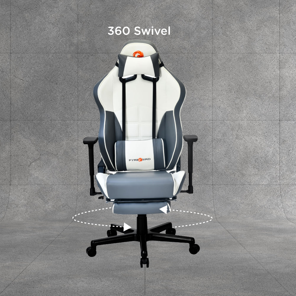 Nilkamal Fyrebird Greta Gaming Chair (Grey / White) - Image 10