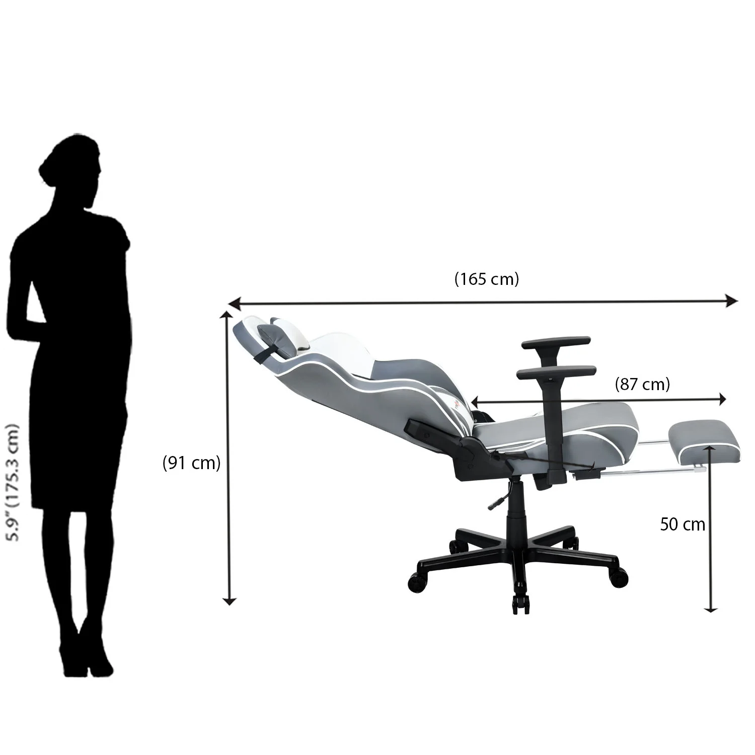 Nilkamal Fyrebird Greta Gaming Chair (Grey / White) - Image 18