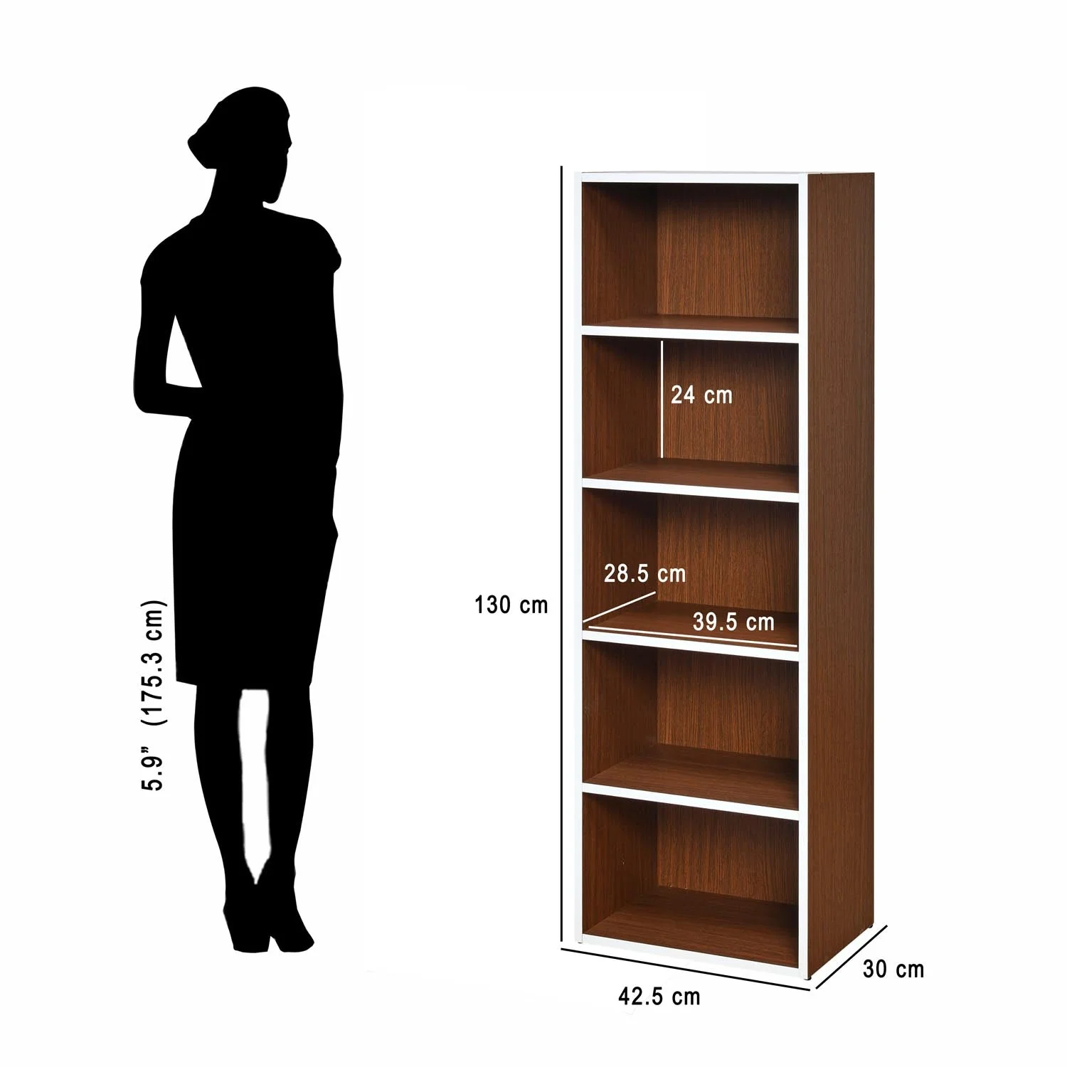 Nilkamal Halo 3+4+5 Tier Storage Cabinet (Urban Walnut) - Image 12