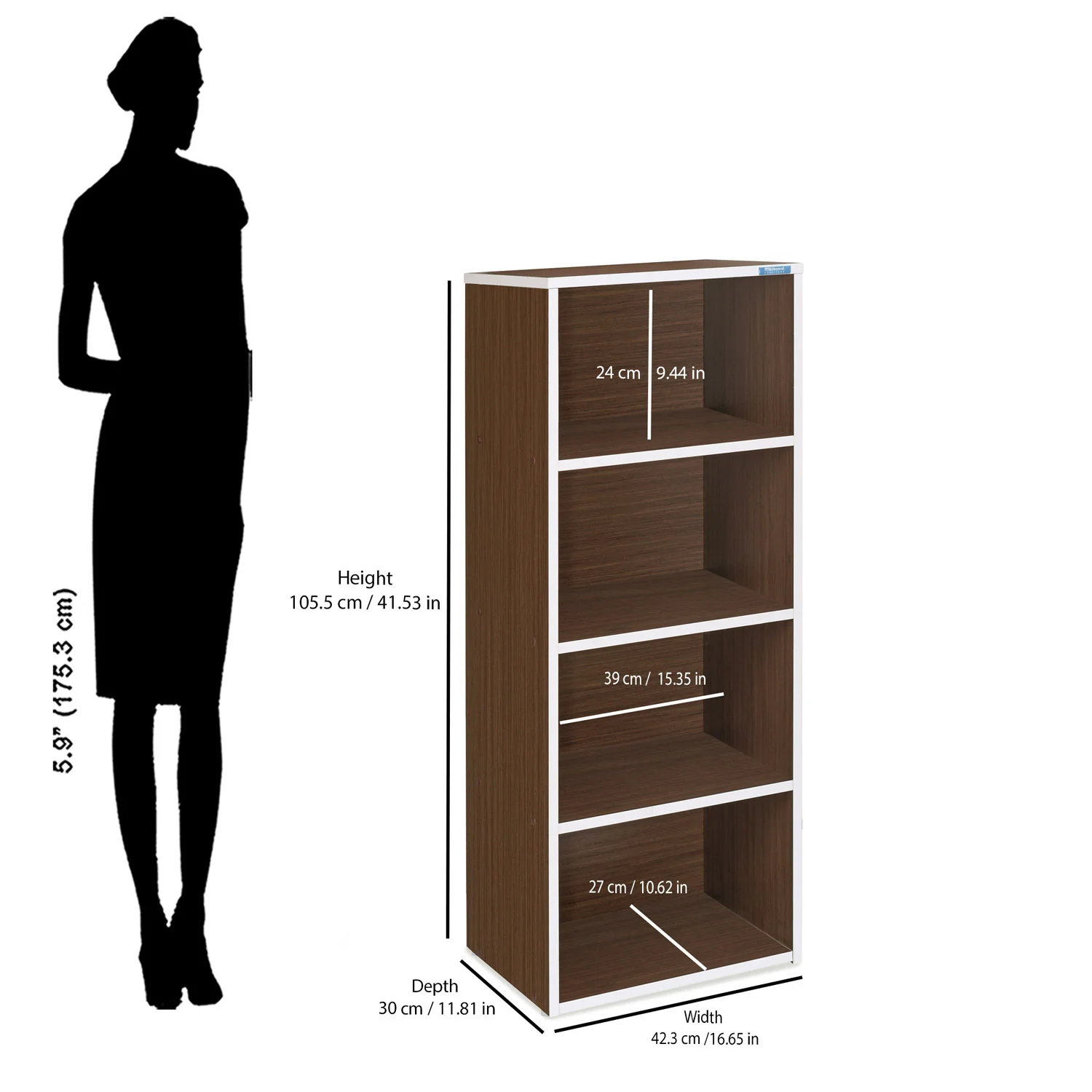 Nilkamal Halo 4 Tier Storage Cabinet (Legno Oak) - Image 6