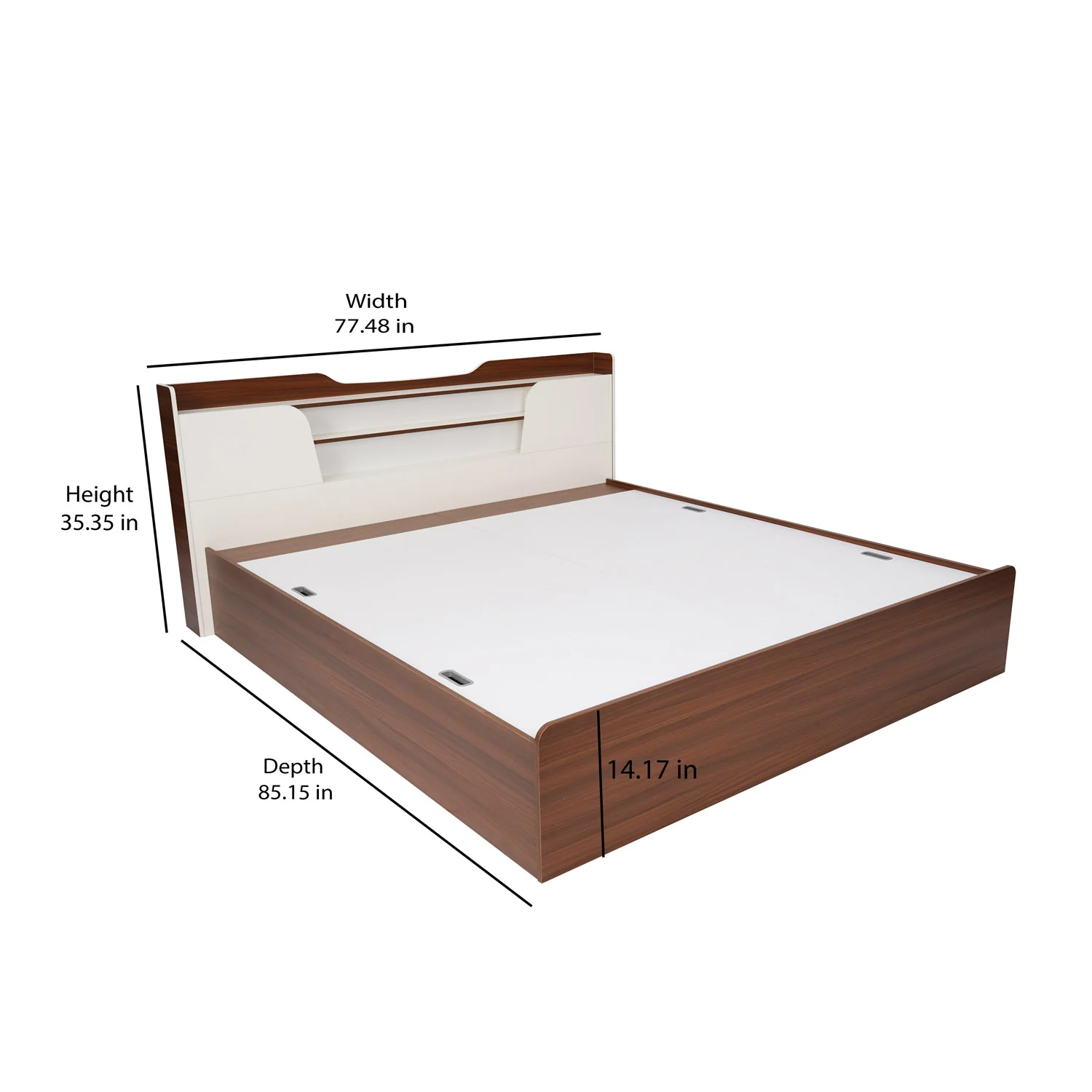 Nilkamal Hawk Calipso King Bed With Storage (Classic Plank Walnut/White) - Image 10