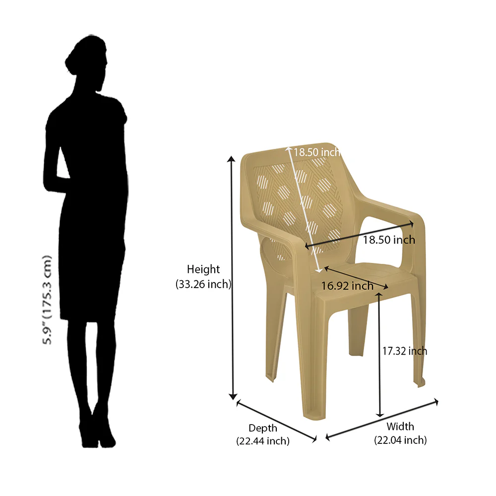 Nilkamal Hexa Plastic Chair with Arm Rest - Image 10