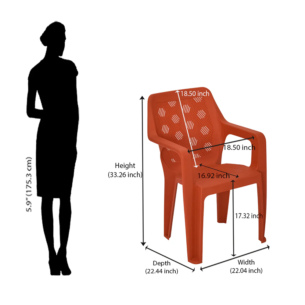 Nilkamal Hexa Plastic Chair with Arm Rest - Image 19