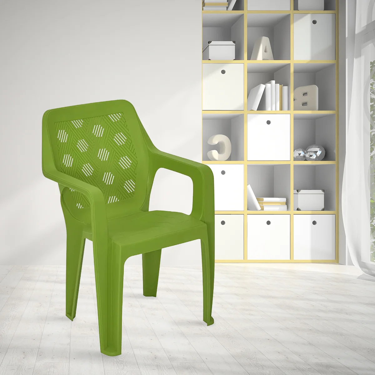 Nilkamal Hexa Plastic Chair with Arm Rest - Image 21