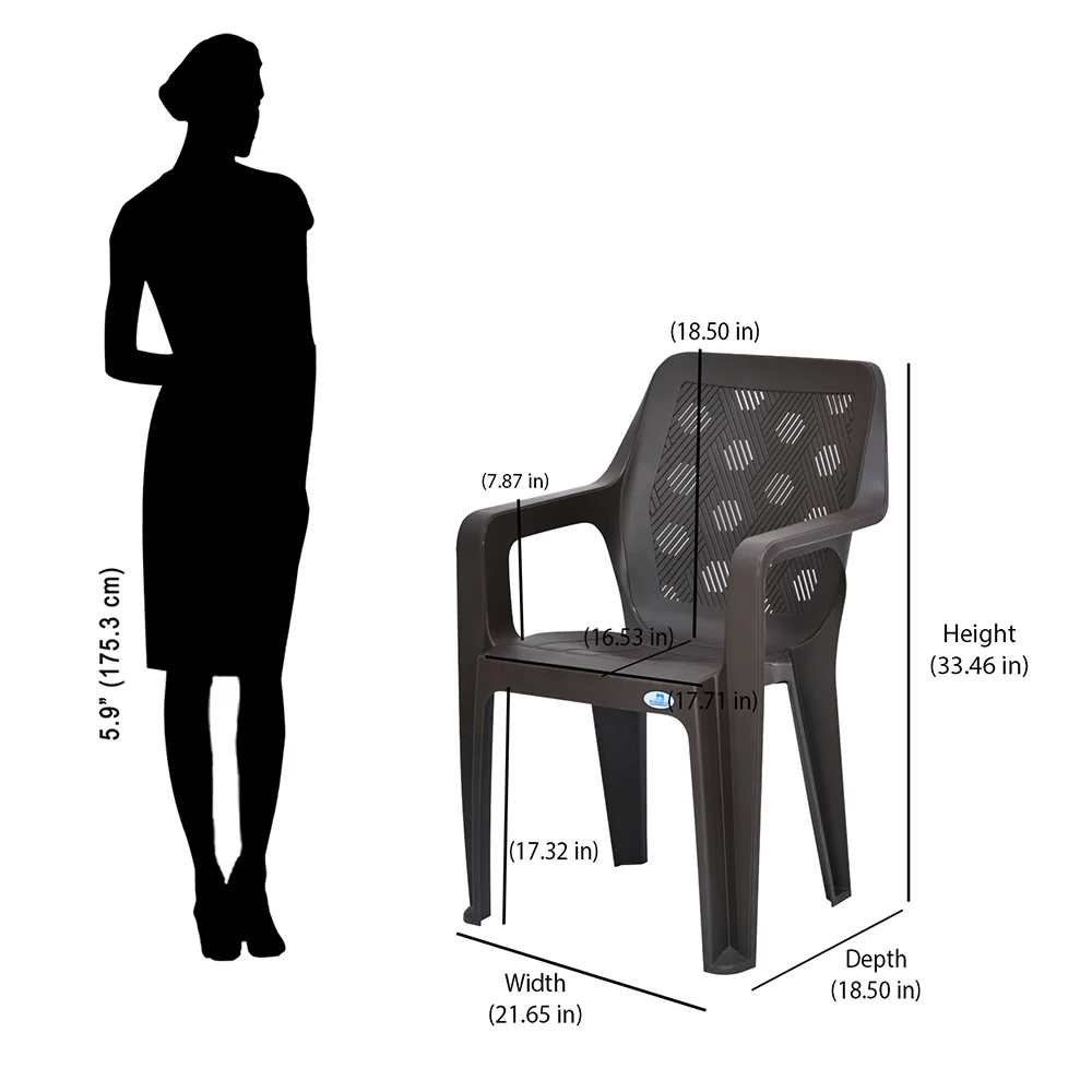 Nilkamal Hexa Plastic Chair with Arm Rest - Image 41