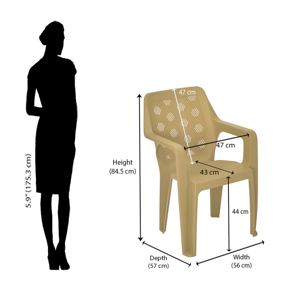 Nilkamal Hexa Plastic Chair with Arm Rest - Image 9