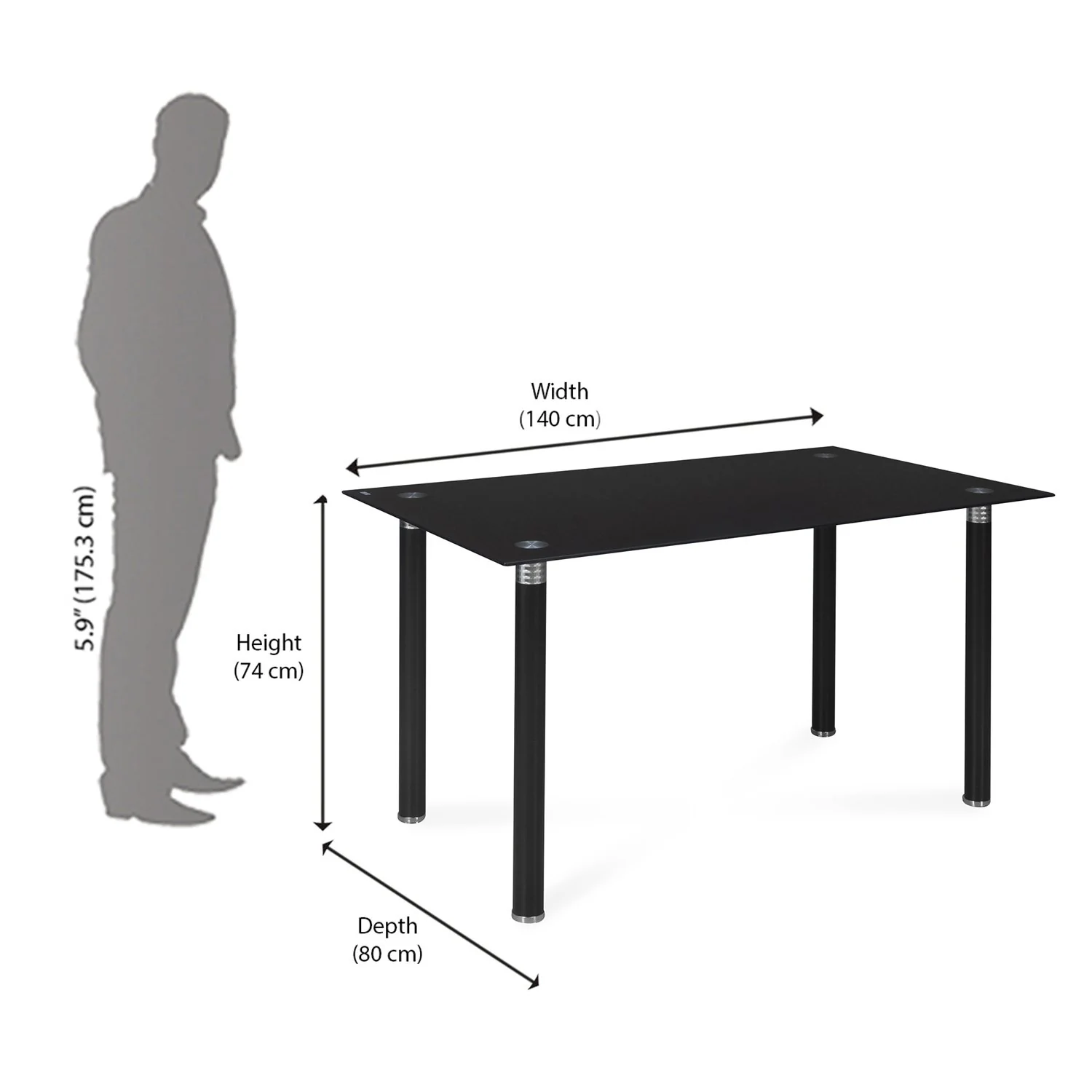 Nilkamal Isaac 6 Seater Dining Table (Black) - Image 8