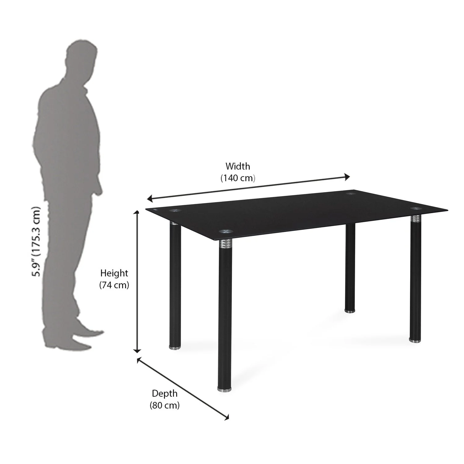Nilkamal Isaac 6 Seater Dining Table (Black) - Image 8