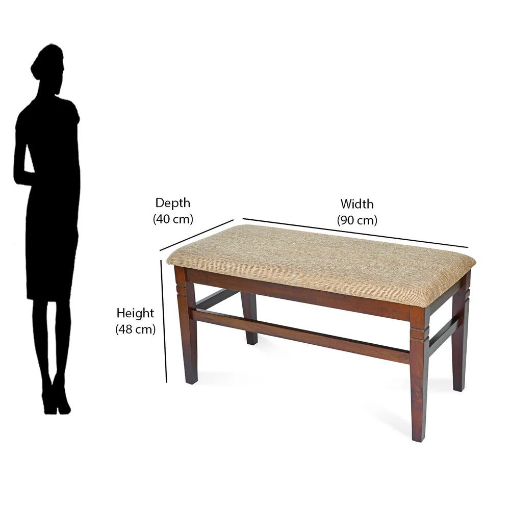 Nilkamal Jewel Multi Use Medium Sitting Bench for Living Room | Dining Room (Cappuccino) - Image 8