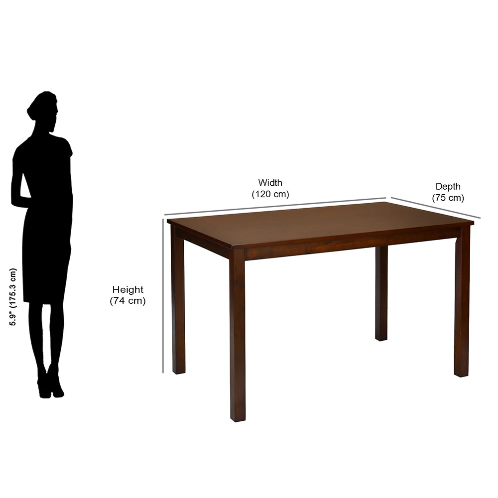 Nilkamal Jewel 4 Seater Dining Table (Cappuccino) - Image 7