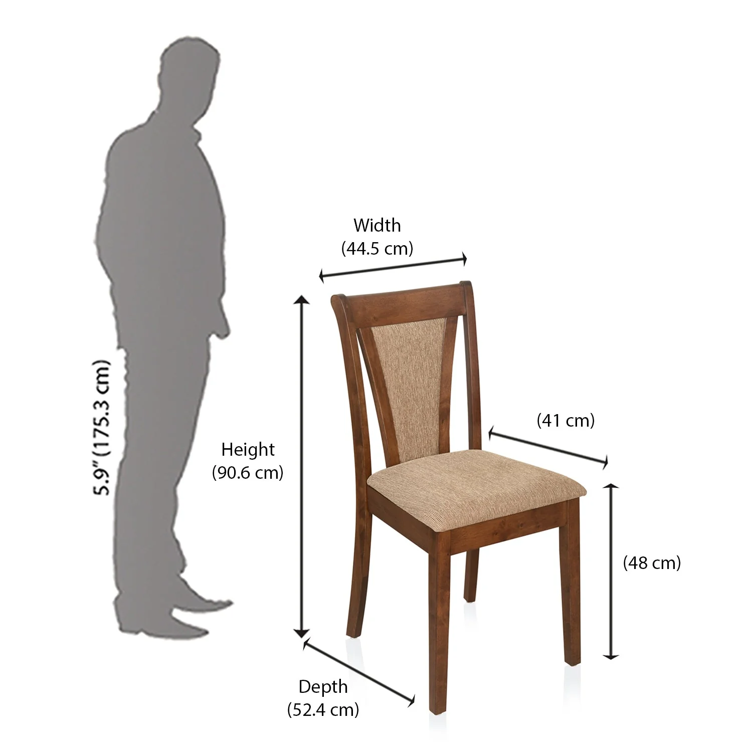 Nilkamal Jewel Dining Chair (Walnut) - Image 9