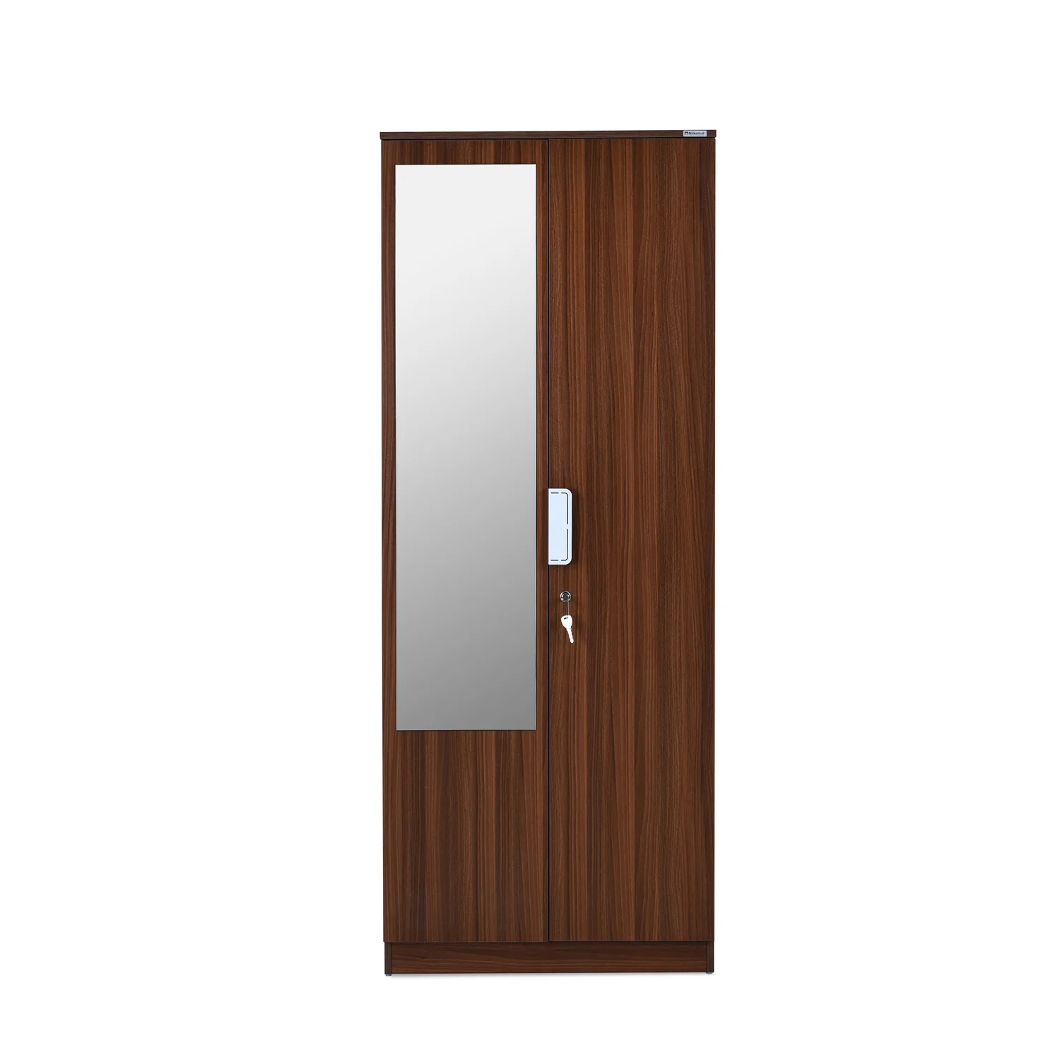 Nilkamal Joyce 2 Door Wardrobe With Mirror (Classic Walnut) - Image 2