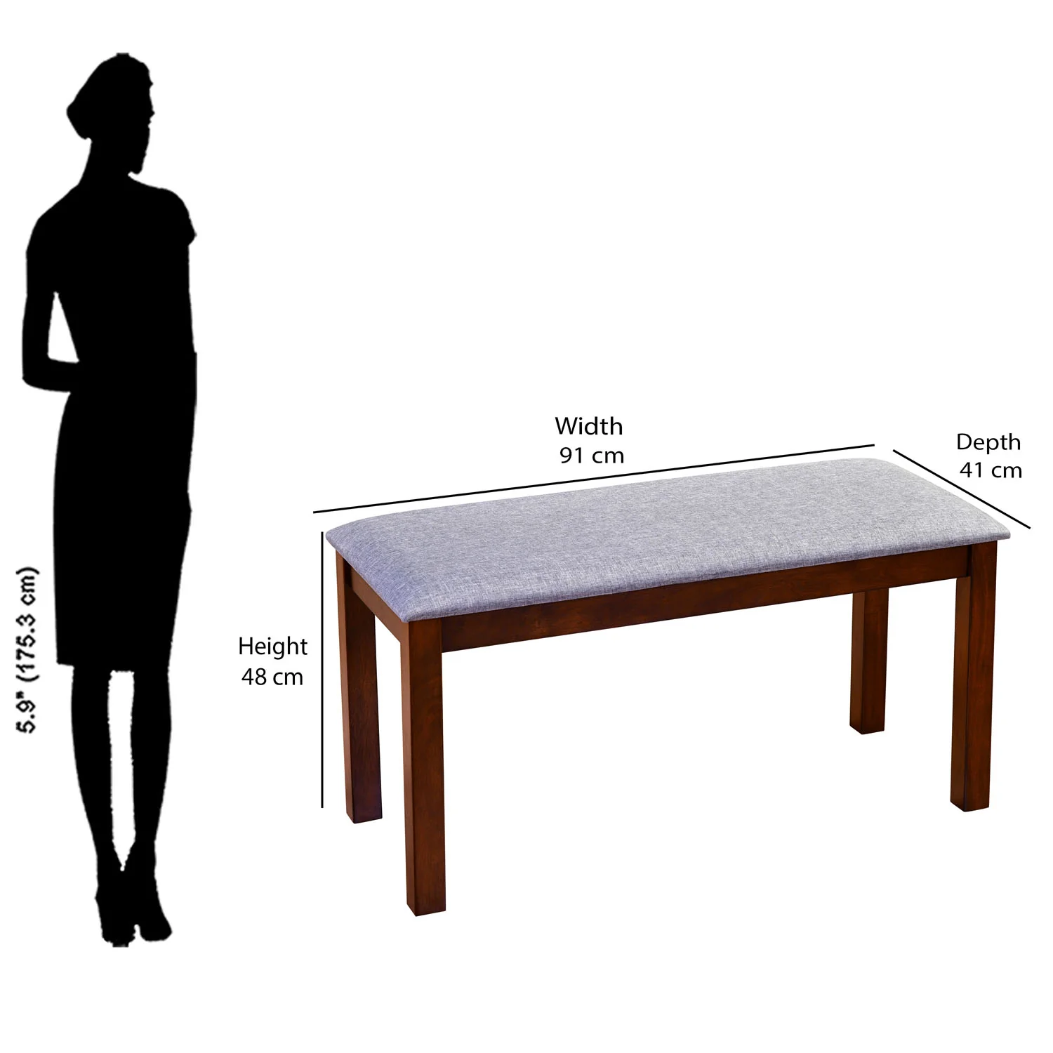Nilkamal Kylo 1+2+ Bench Dining Set (Rio Brown) - Image 21