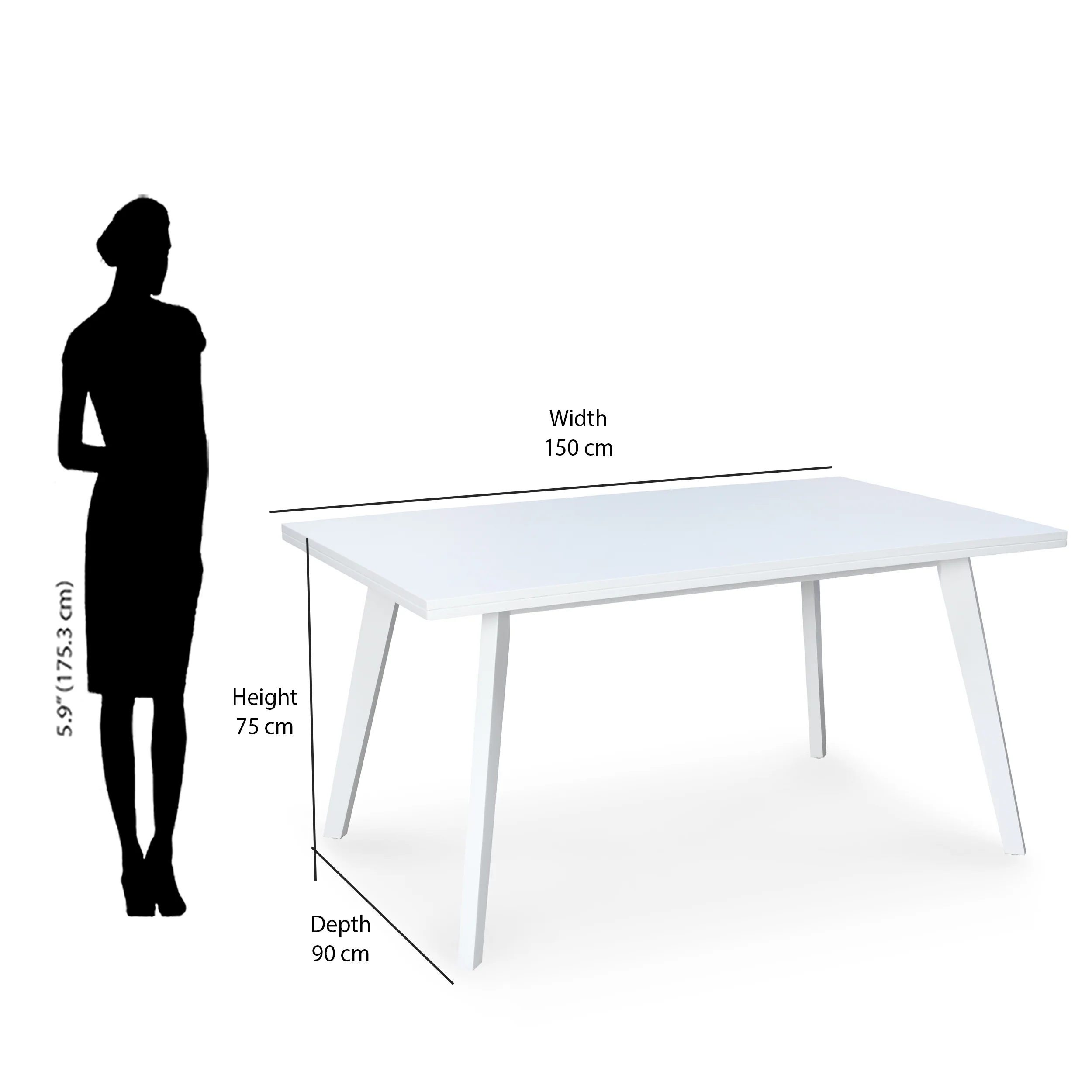 Nilkamal Lawson 6 Seater Dining Table (White) - Image 7