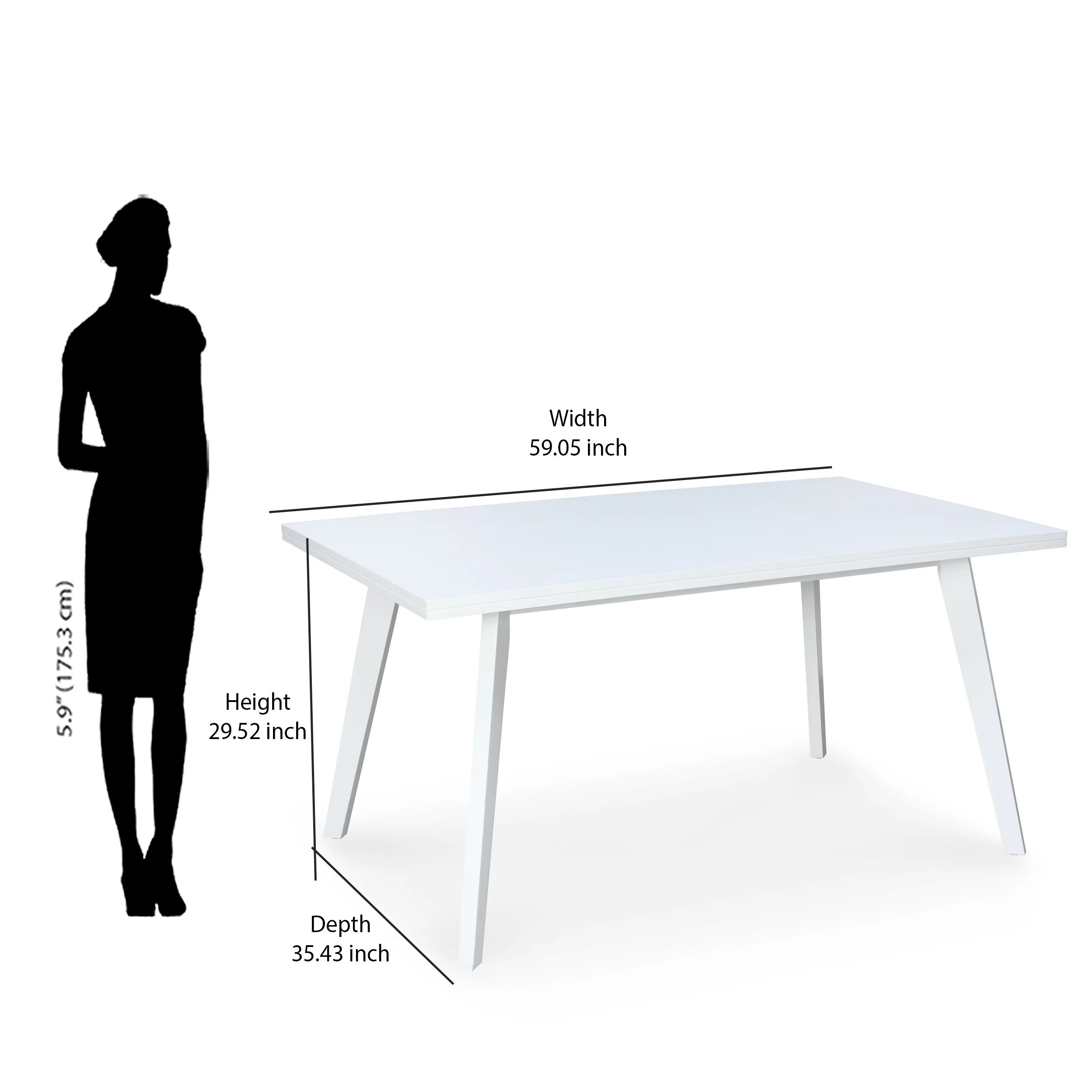 Nilkamal Lawson 6 Seater Dining Table (White) - Image 8