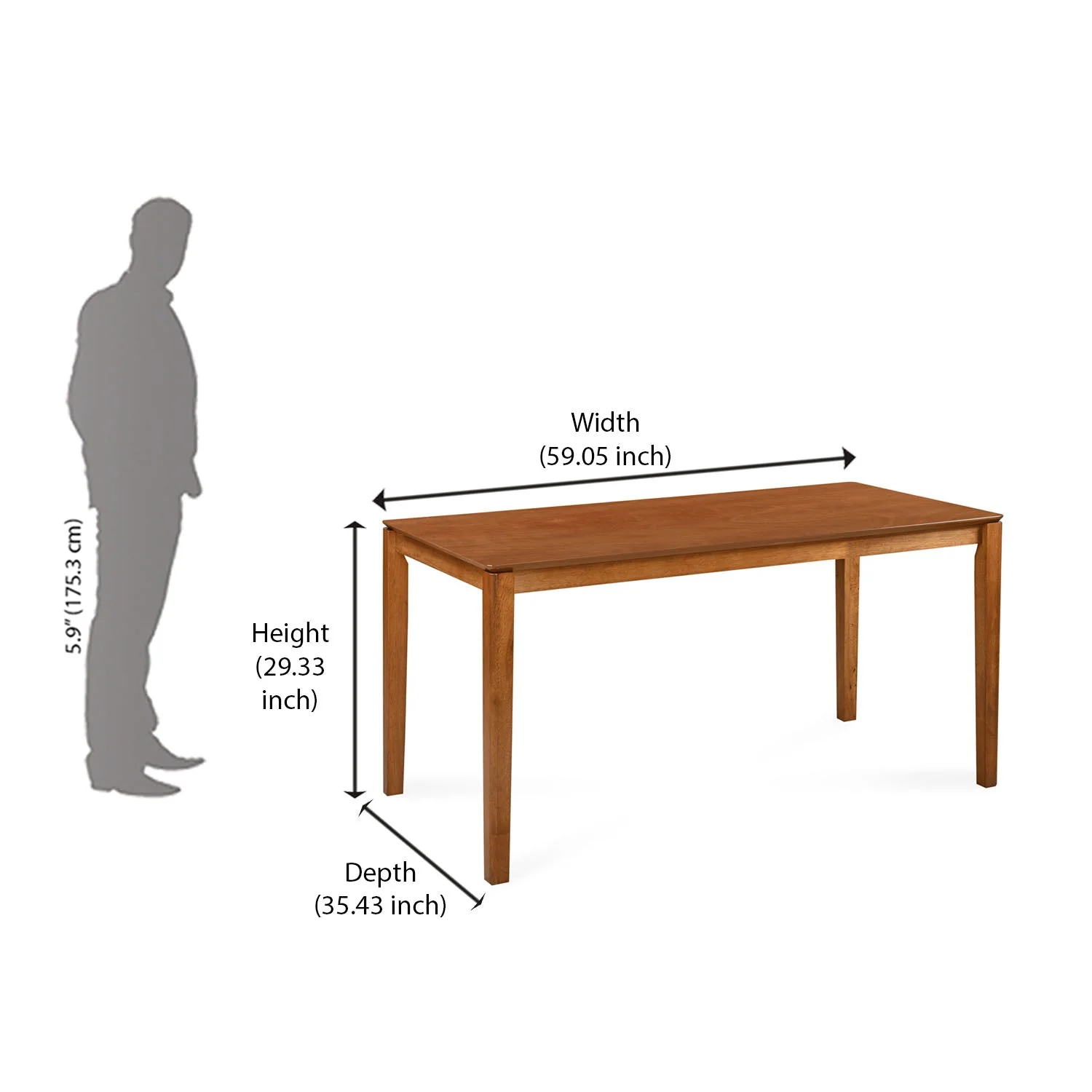 Nilkamal Leaf 6 Seater Dining Table (Walnut) - Image 9