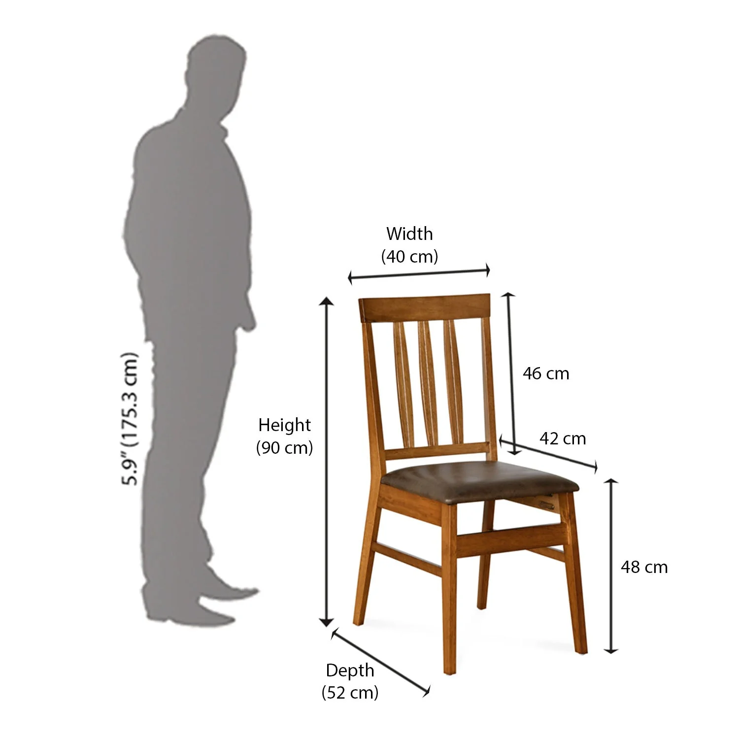 Nilkamal Leaf Dining Chair (Walnut) - Image 9