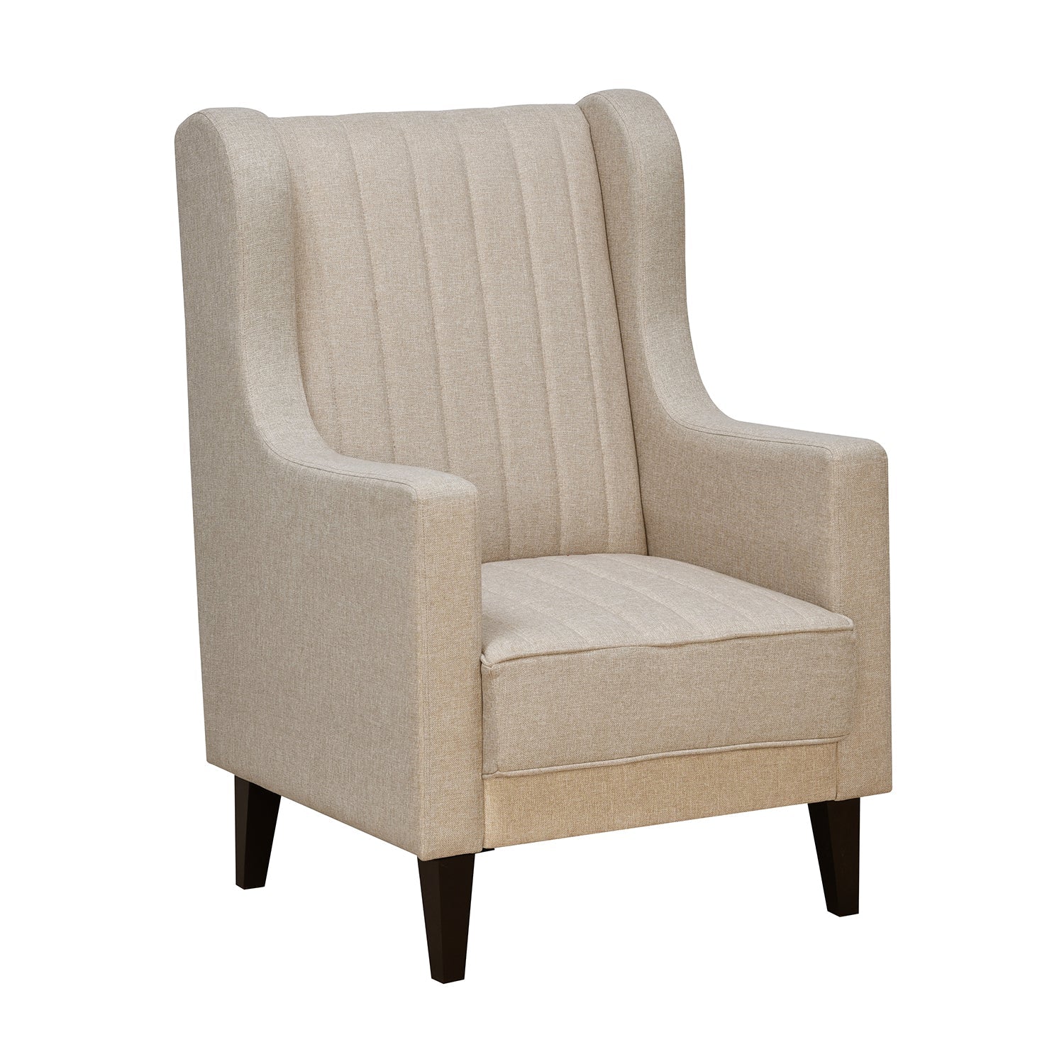 Nilkamal Leroy Fabric Upholstered Wingback Arm Chair (Beige) - Image 2