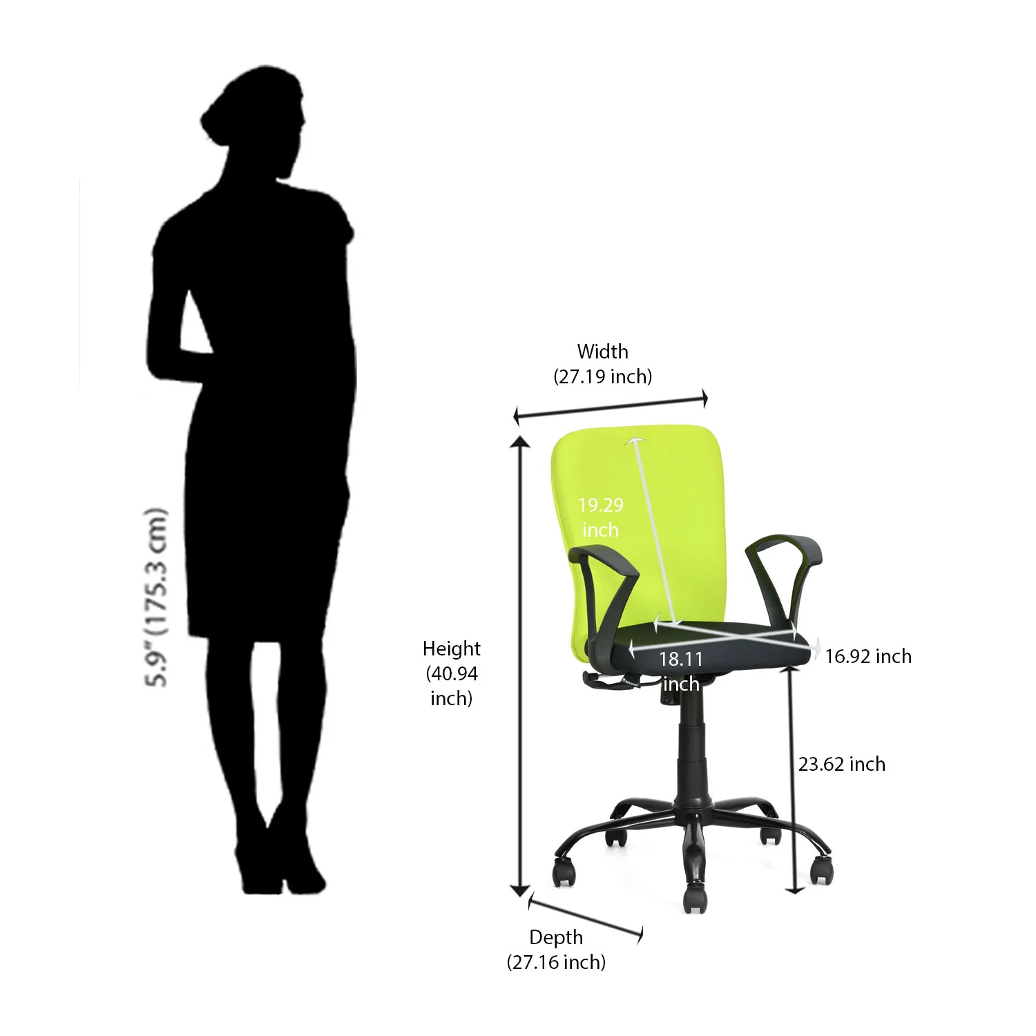 Nilkamal Lusaka Mid Back Office Chair - Image 50
