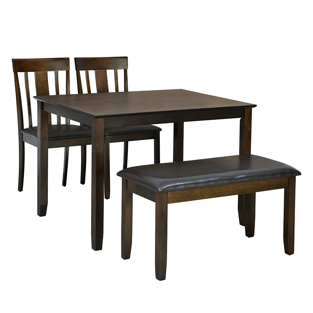 Nilkamal Magnito 4 Seater Dining Set with Bench (Brown) - Image 3